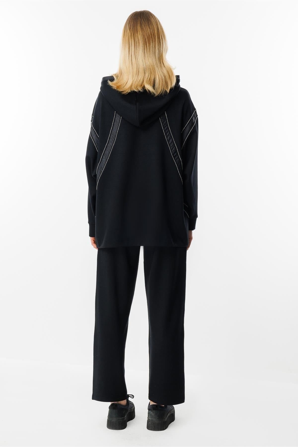 Hooded Chain Detailed Tunic Trouser Set