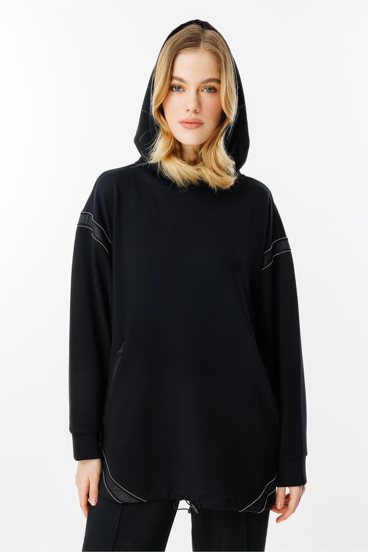 Hooded Chain Detailed Tunic Trouser Set