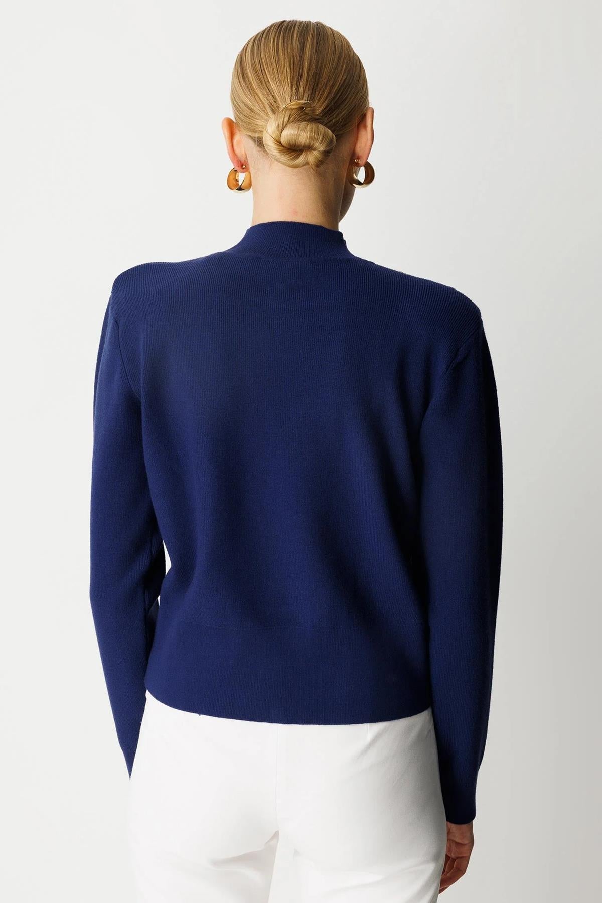 Metal Düğmeli Triko Kısa Tunik