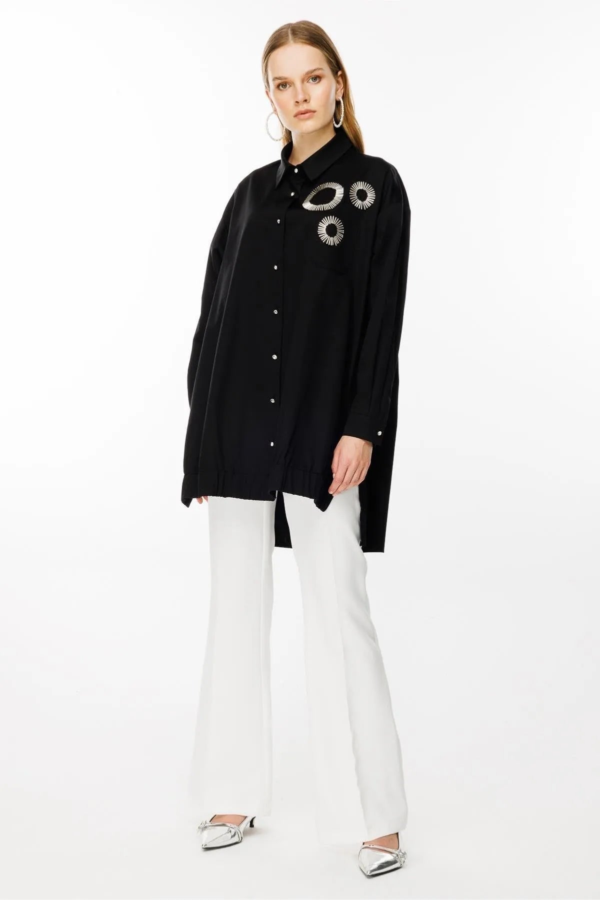 Tunic with Long Ring Detail embroidery on the back