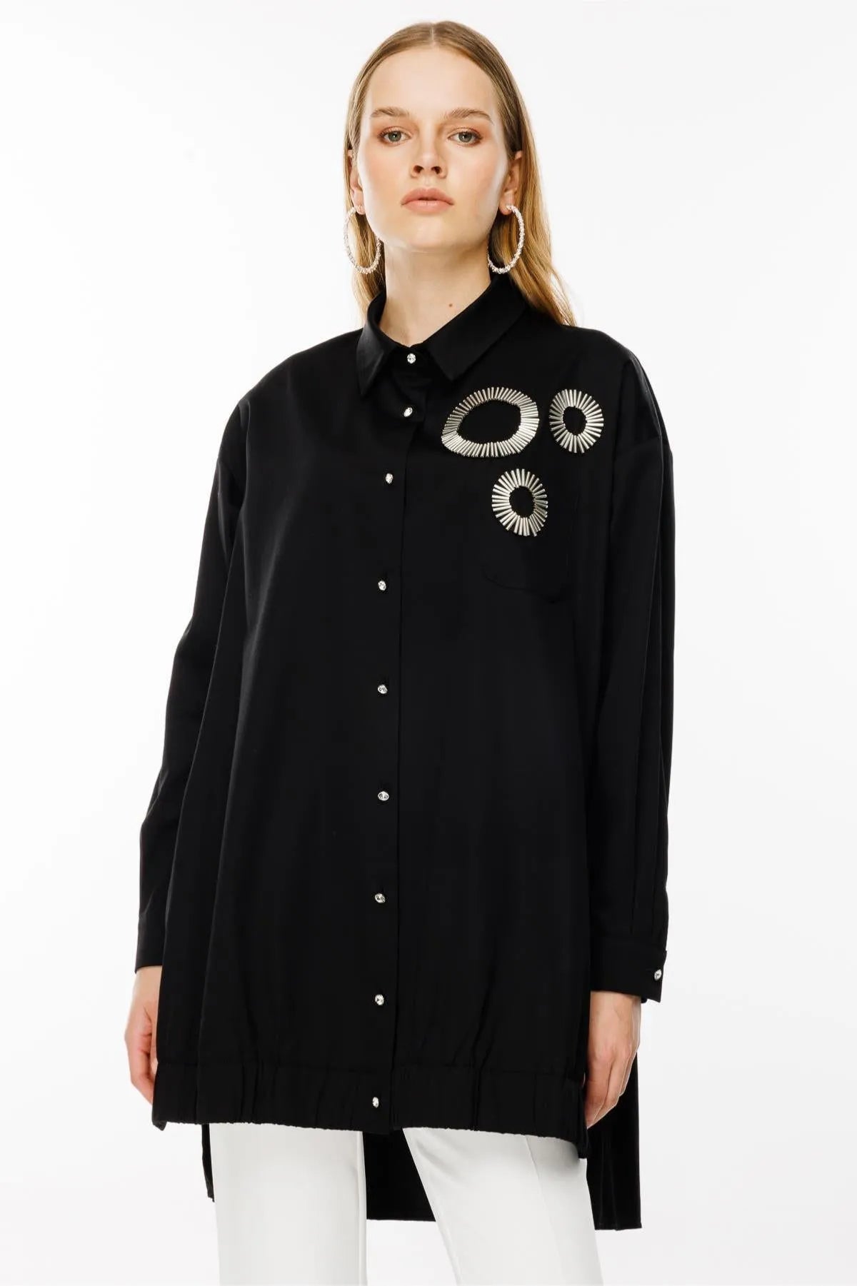 Tunic with Long Ring Detail embroidery on the back