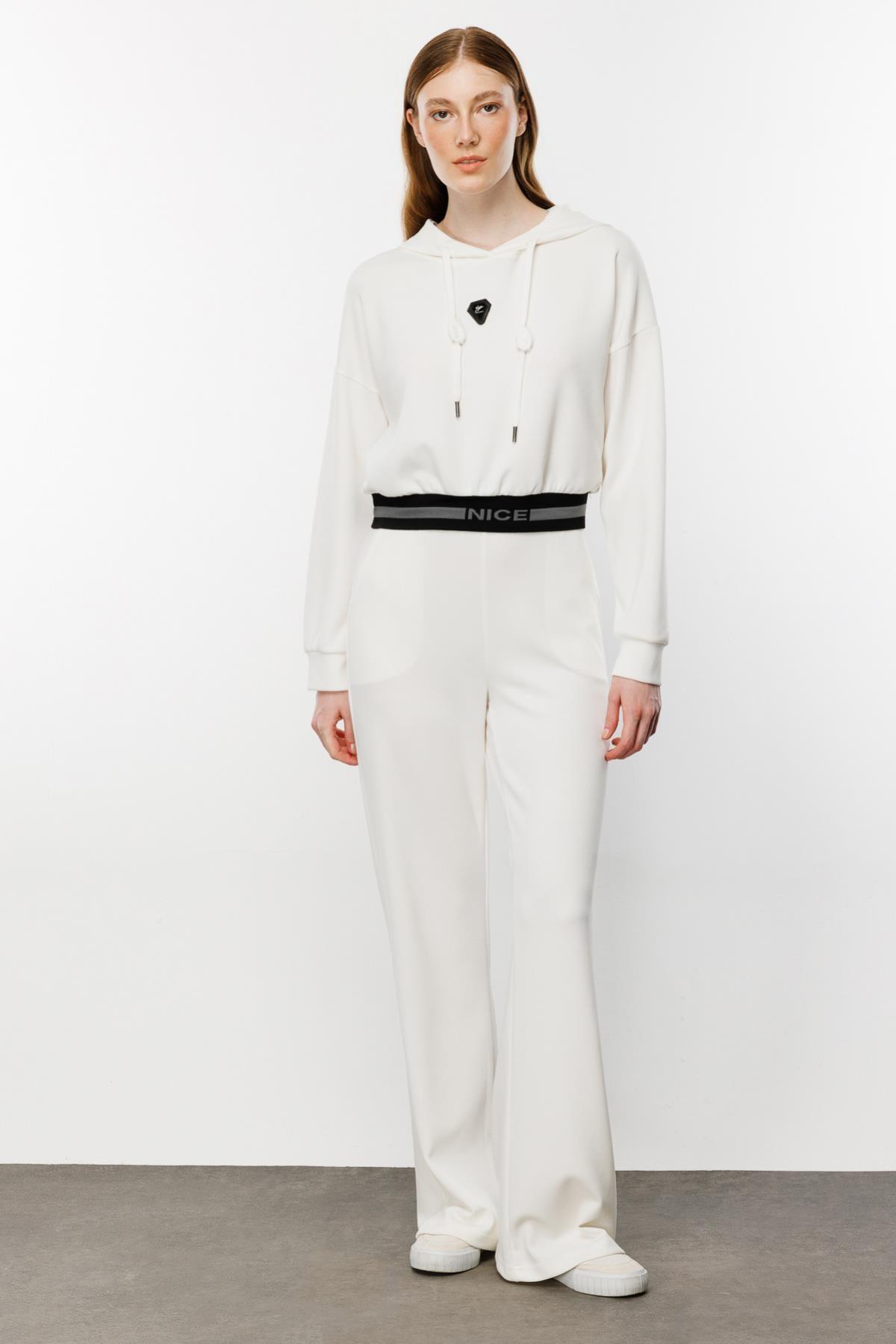 Kapüşonlu Crop Sweat - Eser Giyim