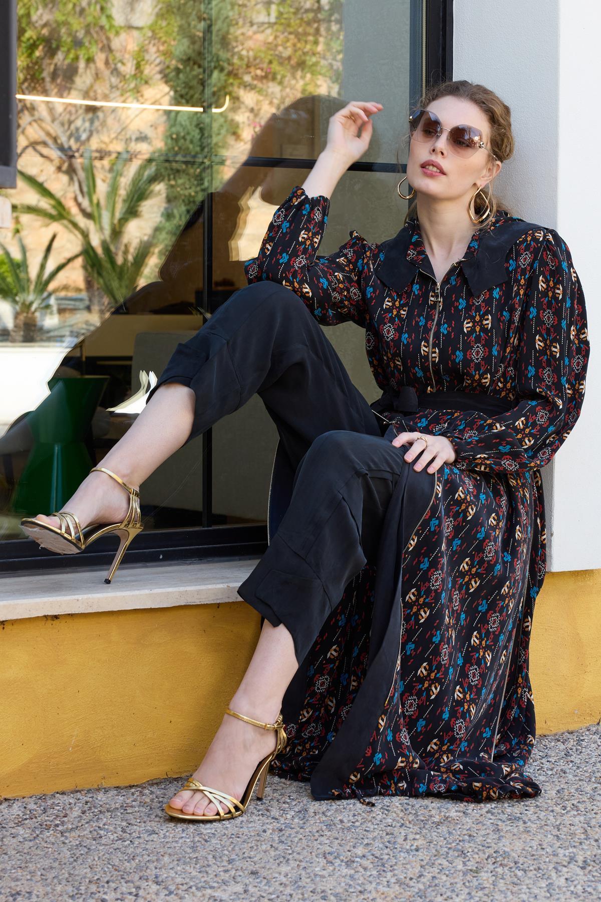 Kapüşonlu Digital Baskı Ferace - Eser Giyim