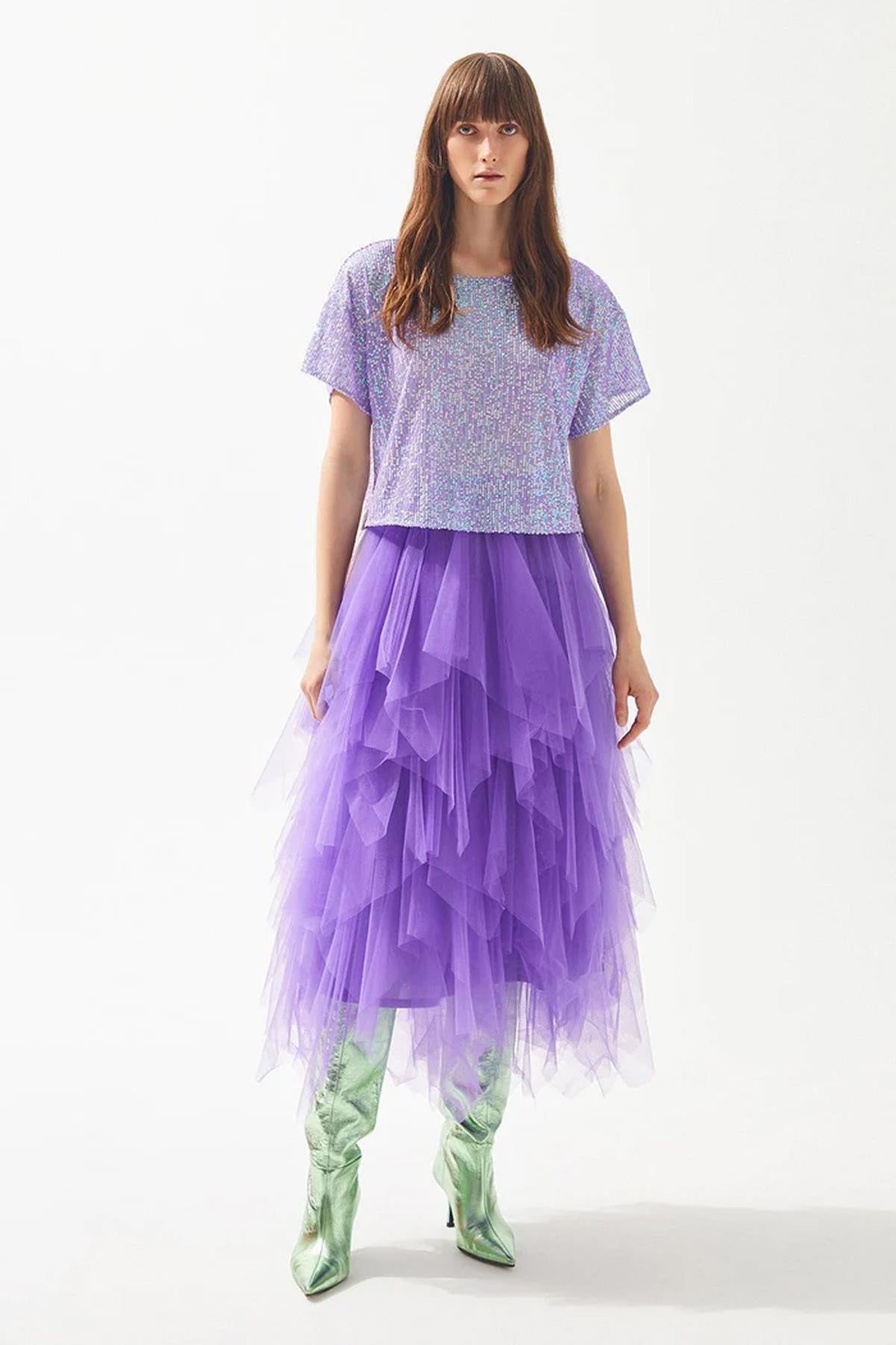Layered Midi Length Tutu Skirt
