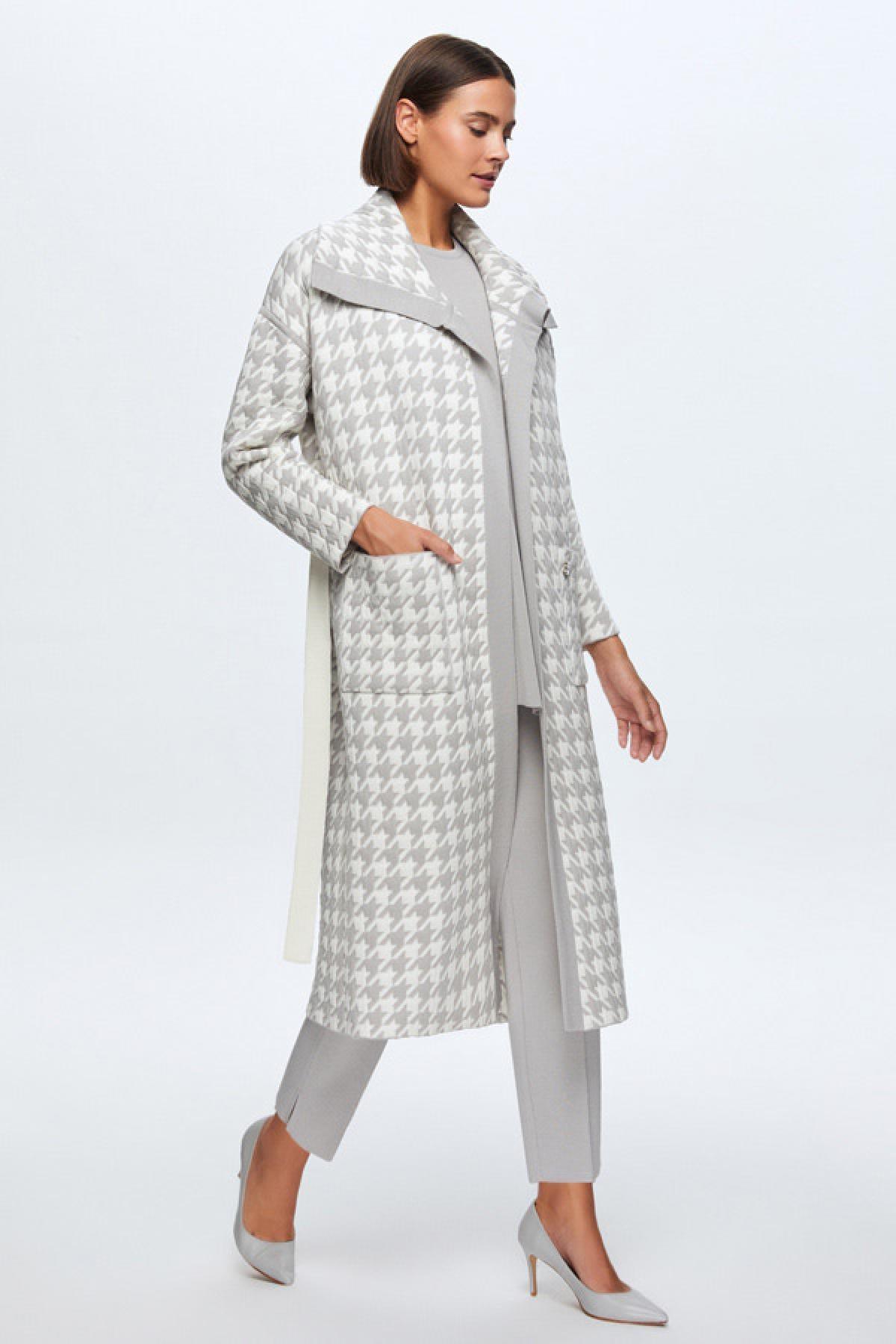 Miss Dalida Kaz Ayağı Desenli Kapitone Kadın Hırka - Eser Giyim