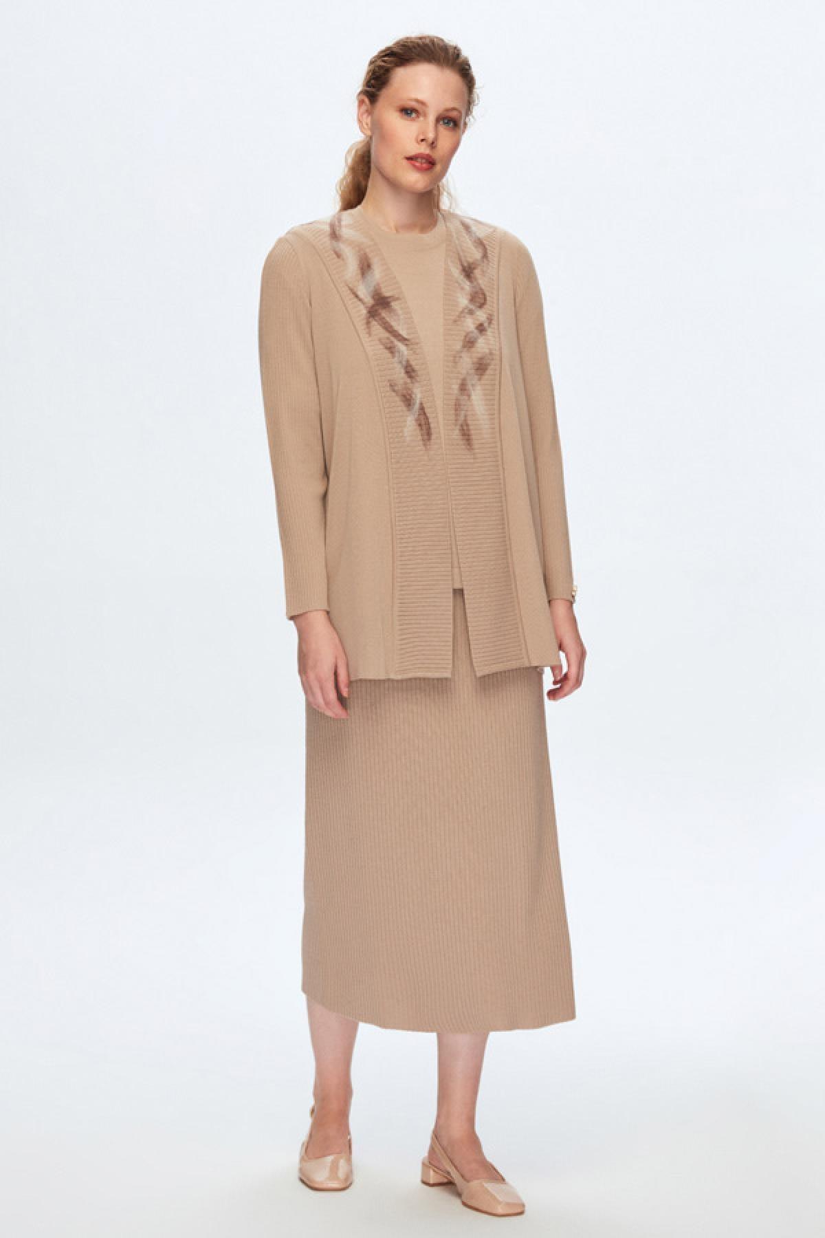 Miss Dalida Keçe Detaylı Kadın Hırka - Eser Giyim