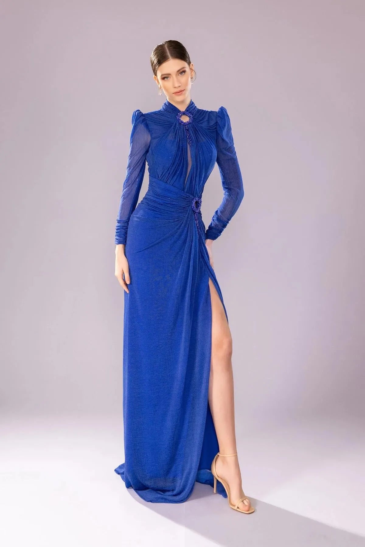 Waist Ring Accessory Crepe Evening Dress