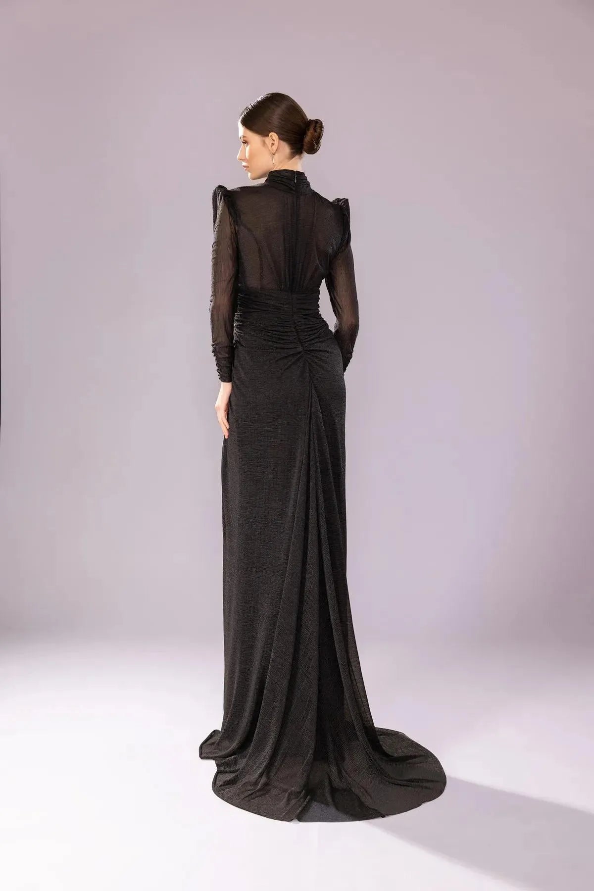 Waist Ring Accessory Crepe Evening Dress