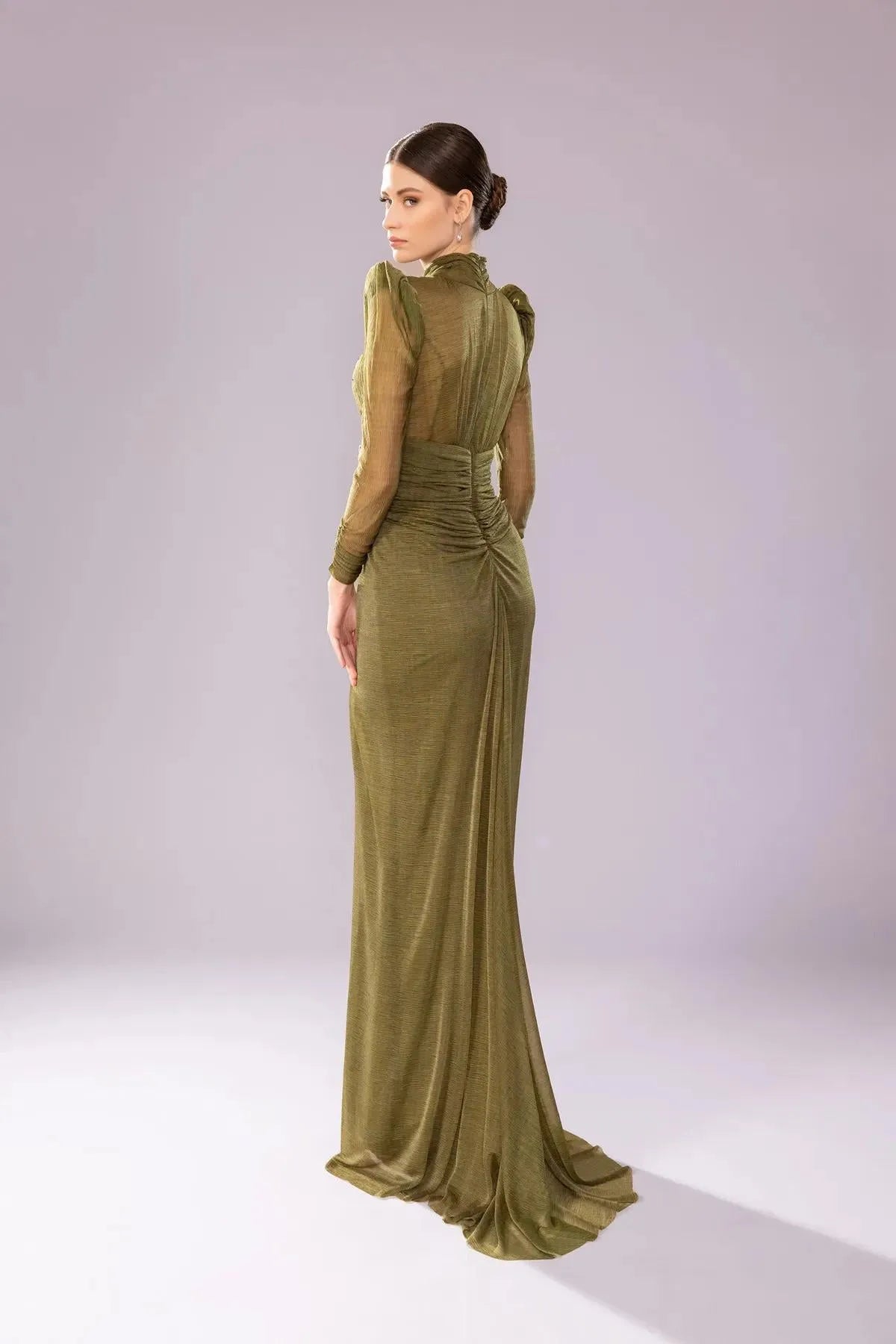 Waist Ring Accessory Crepe Evening Dress