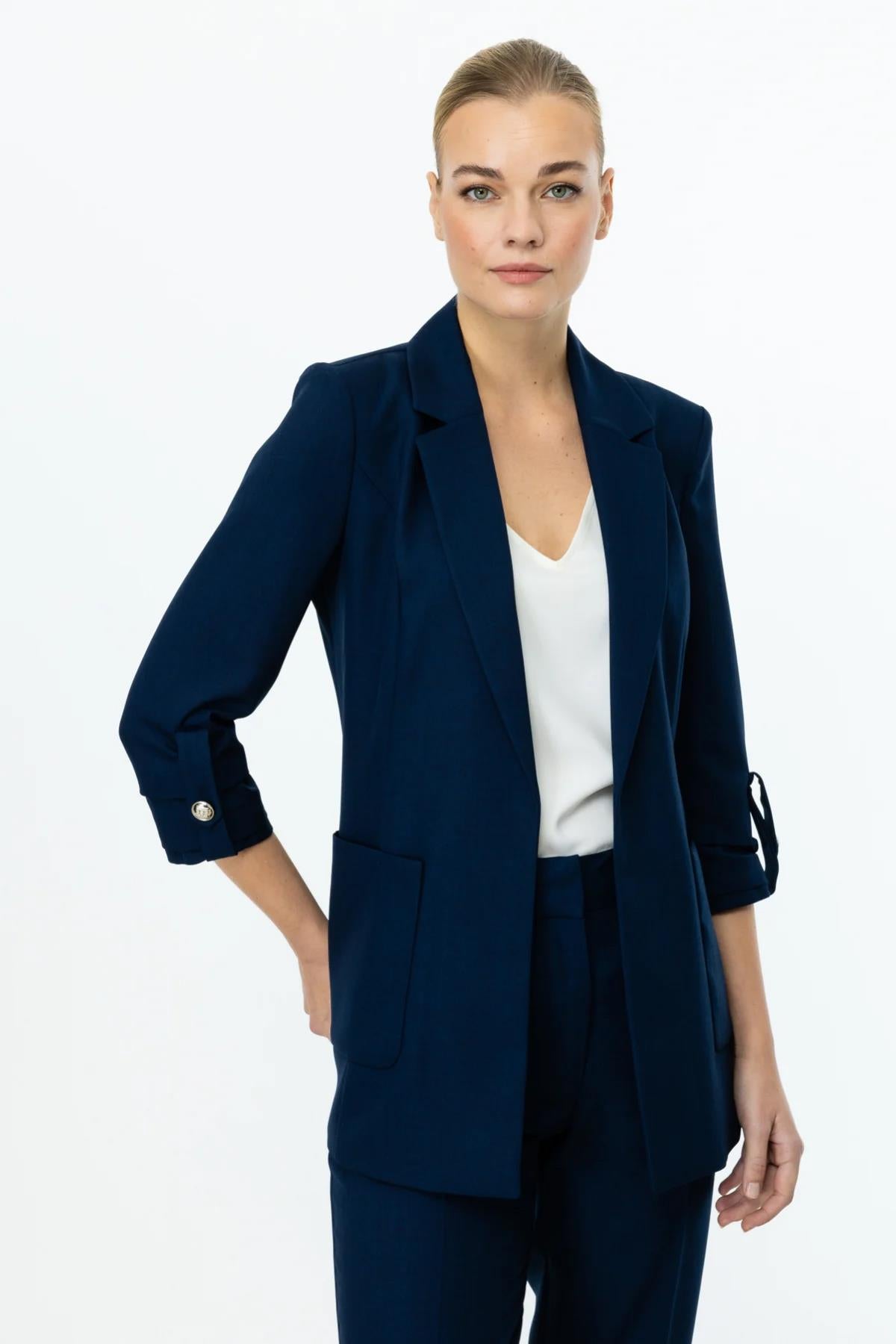 Jacket with Epauletted Sleeves and Pockets