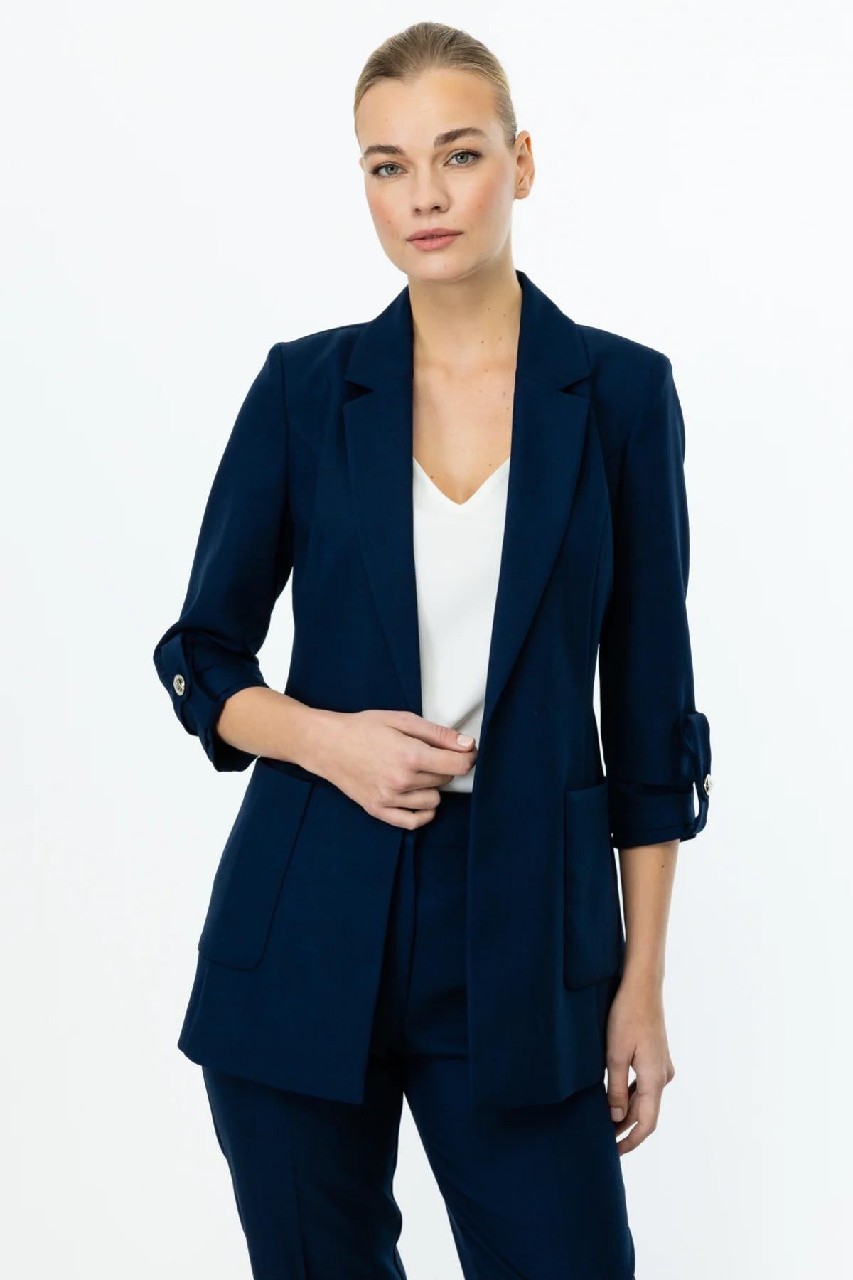 Jacket with Epauletted Sleeves and Pockets