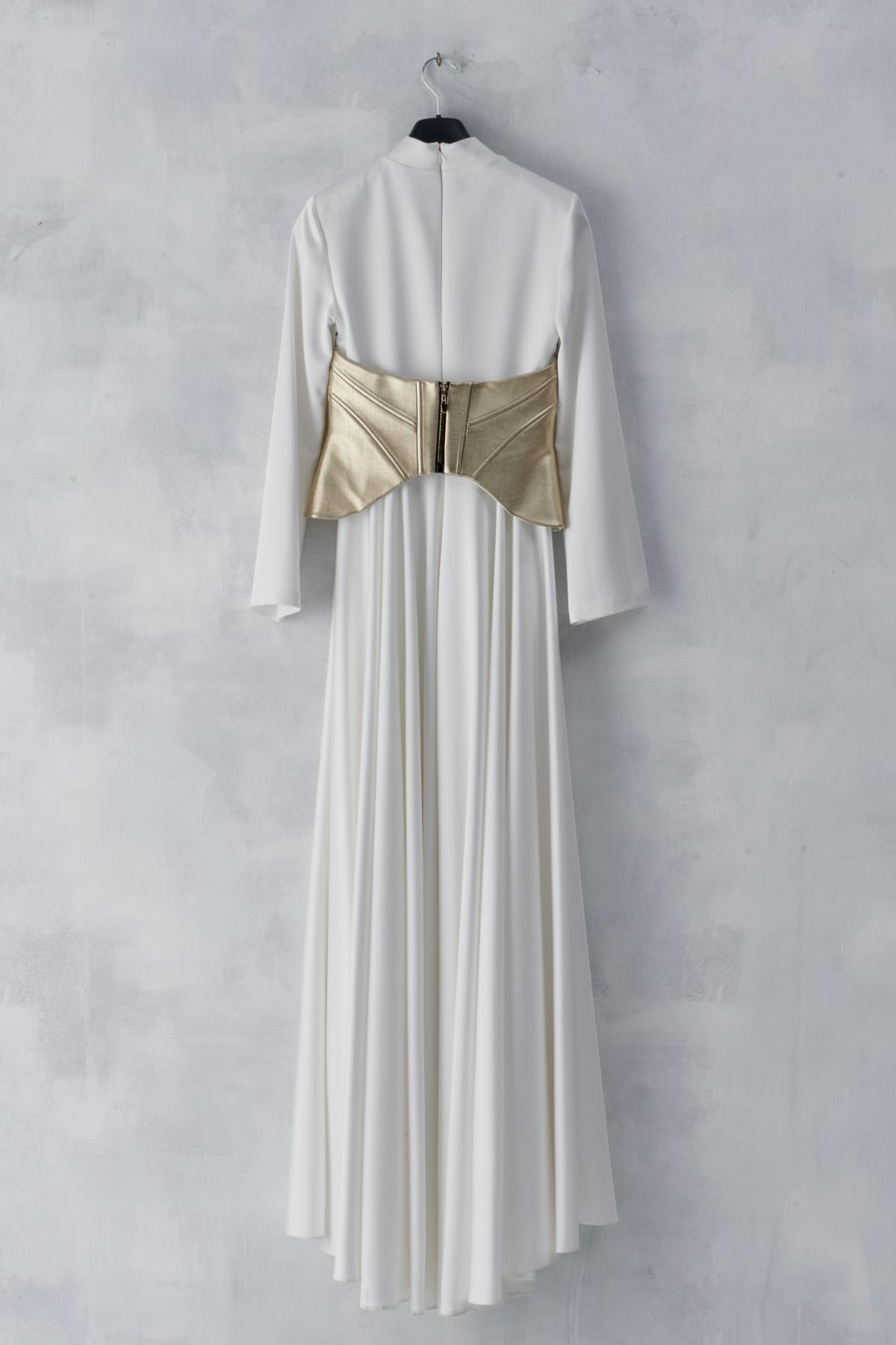 Korseli Saten Elbise - Eser Giyim