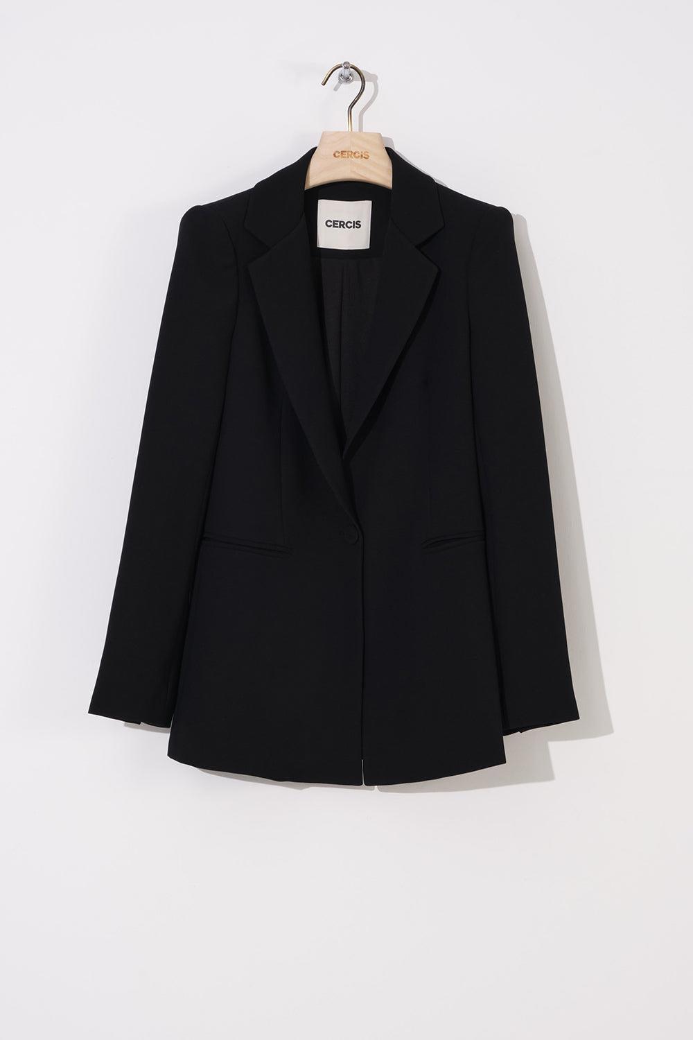Krep Tek Düğmeli Blazer Kadın Ceket - Eser Giyim