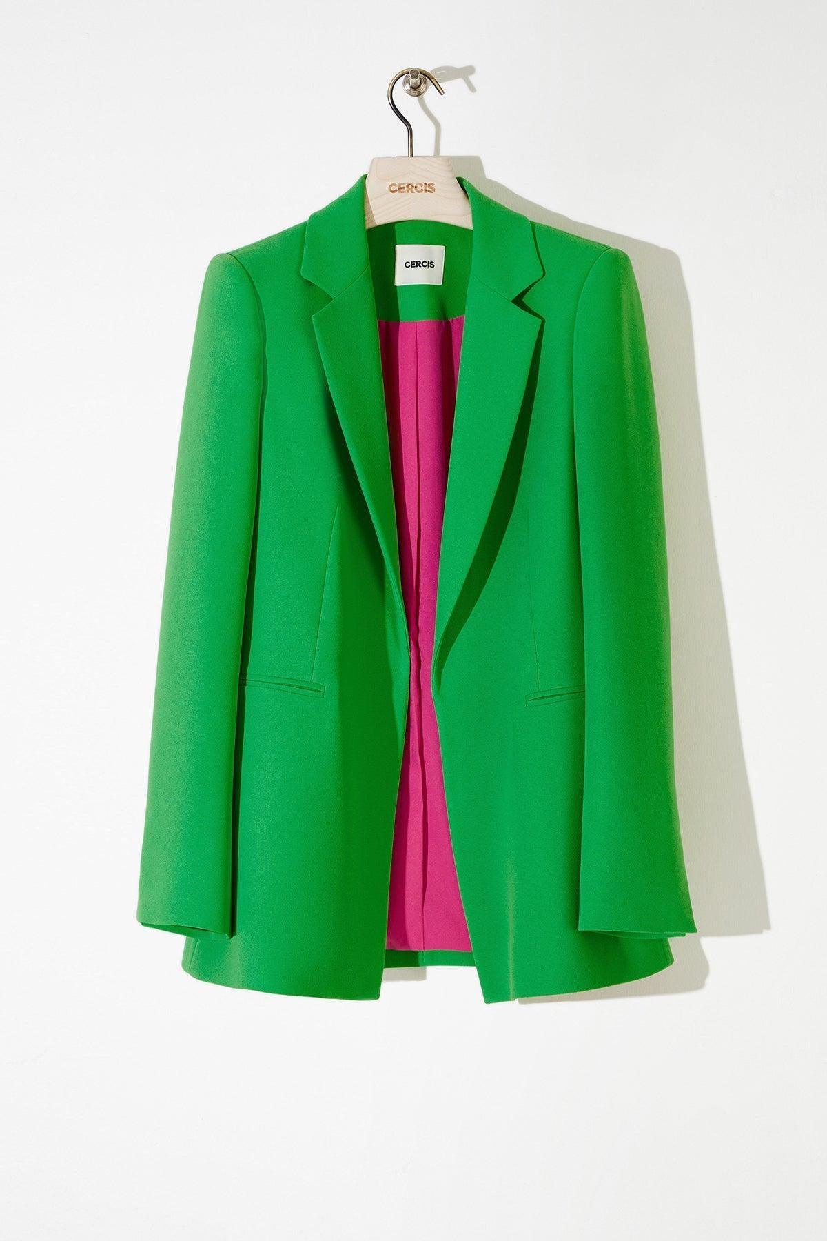 Krep Tek Düğmeli Blazer Kadın Ceket - Eser Giyim
