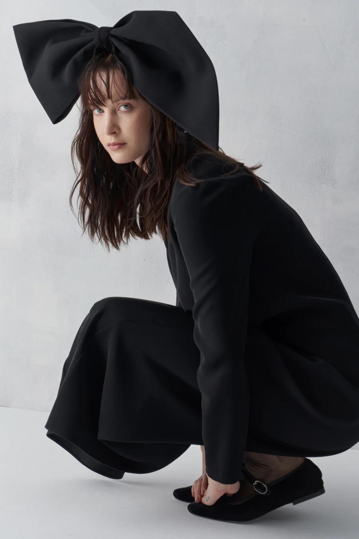 Black Long Dress with Pocket Details