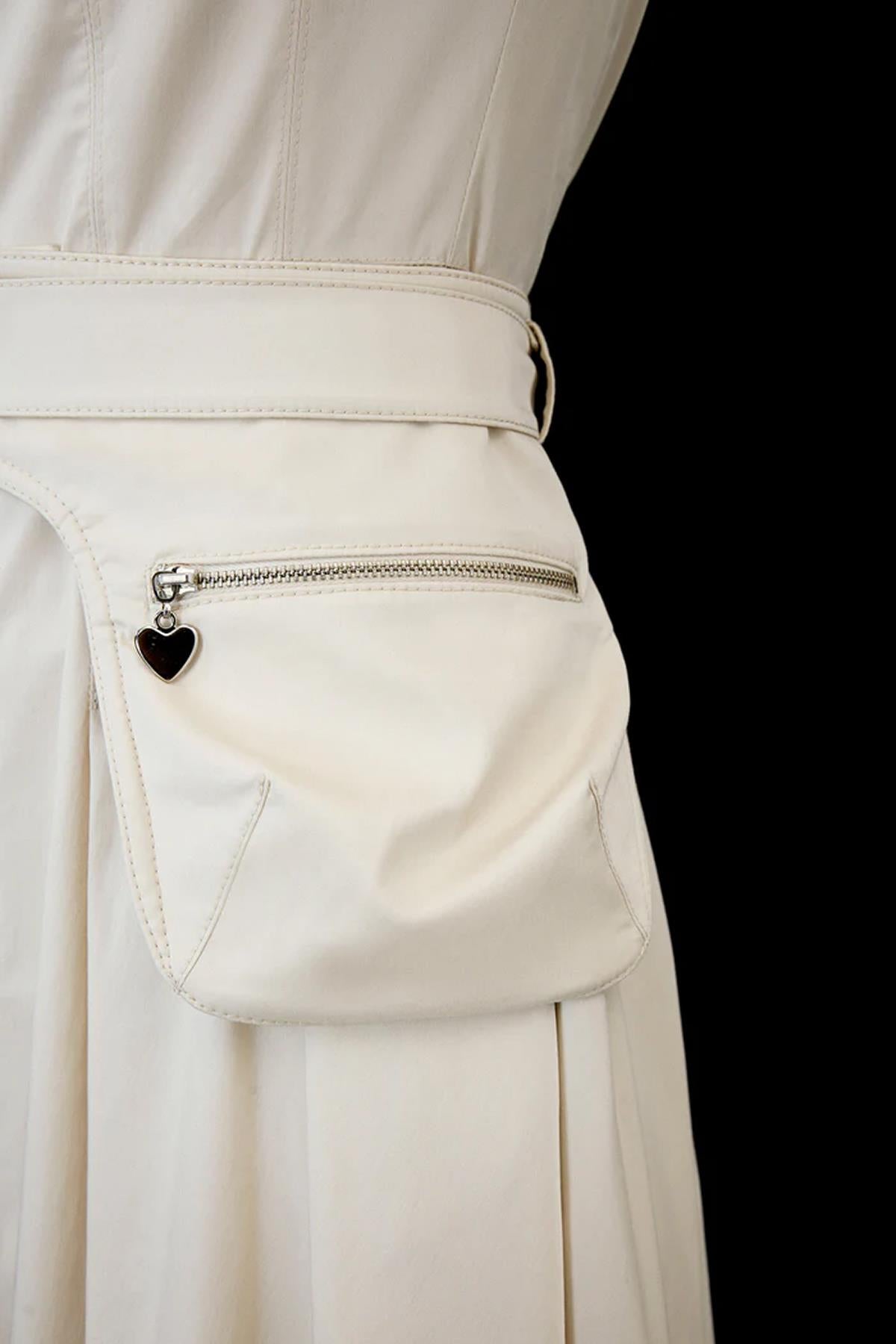 Shirt Collar Waist Belted Midi Dress