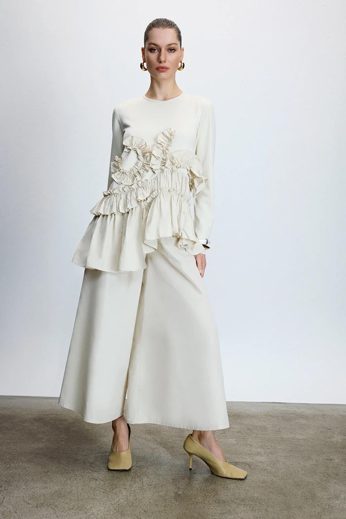 Flounce Detailed Tunic Trouser Set