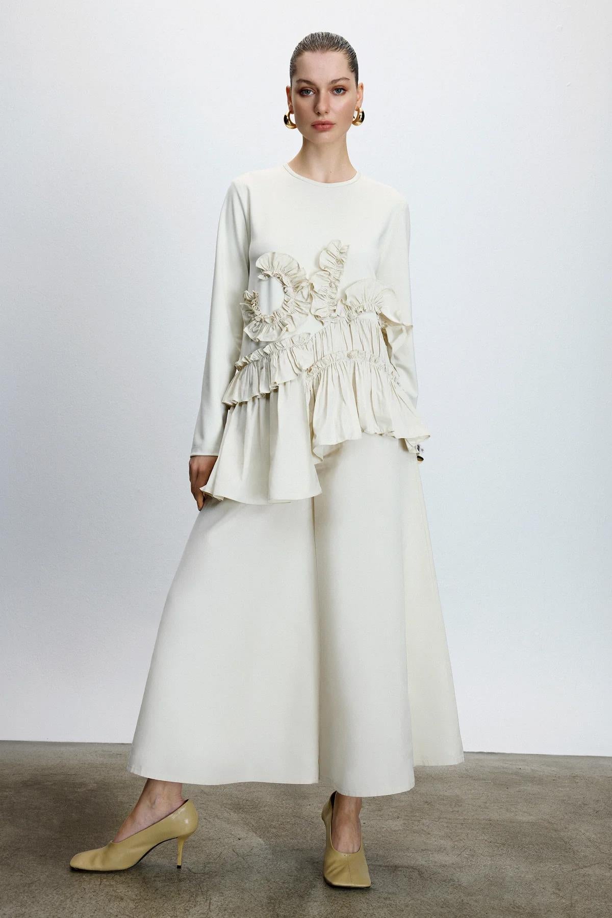 Flounce Detailed Tunic Trouser Set