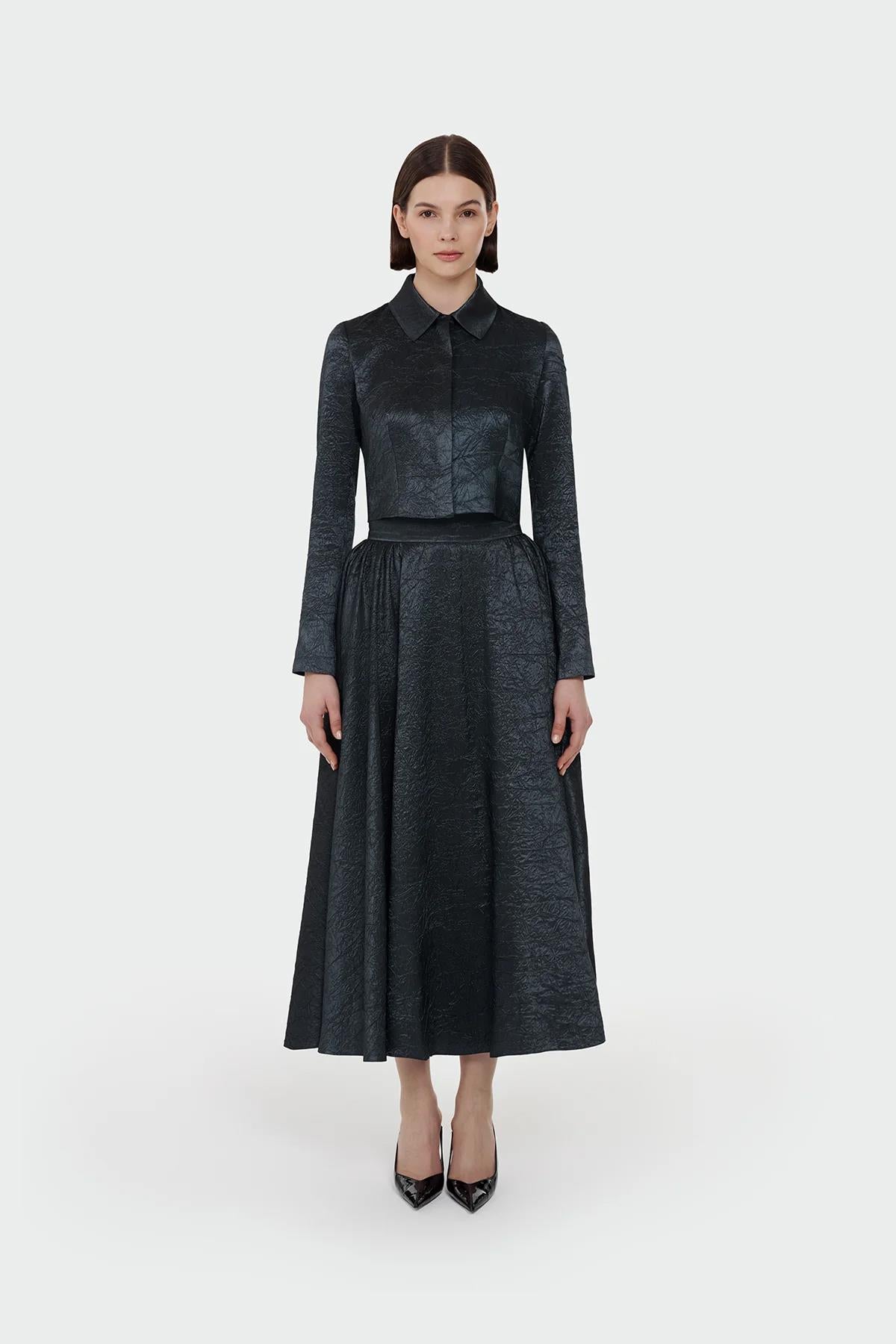 Shirt Collar Skirt Set