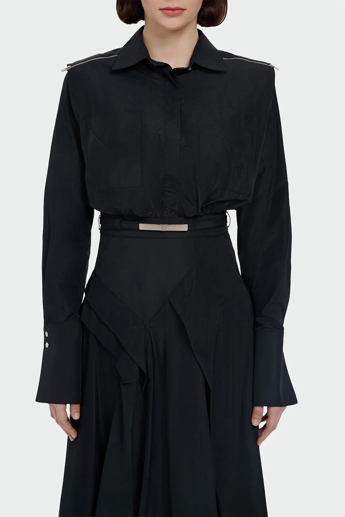 Gömlek Yaka Kemer Detaylı Elbise