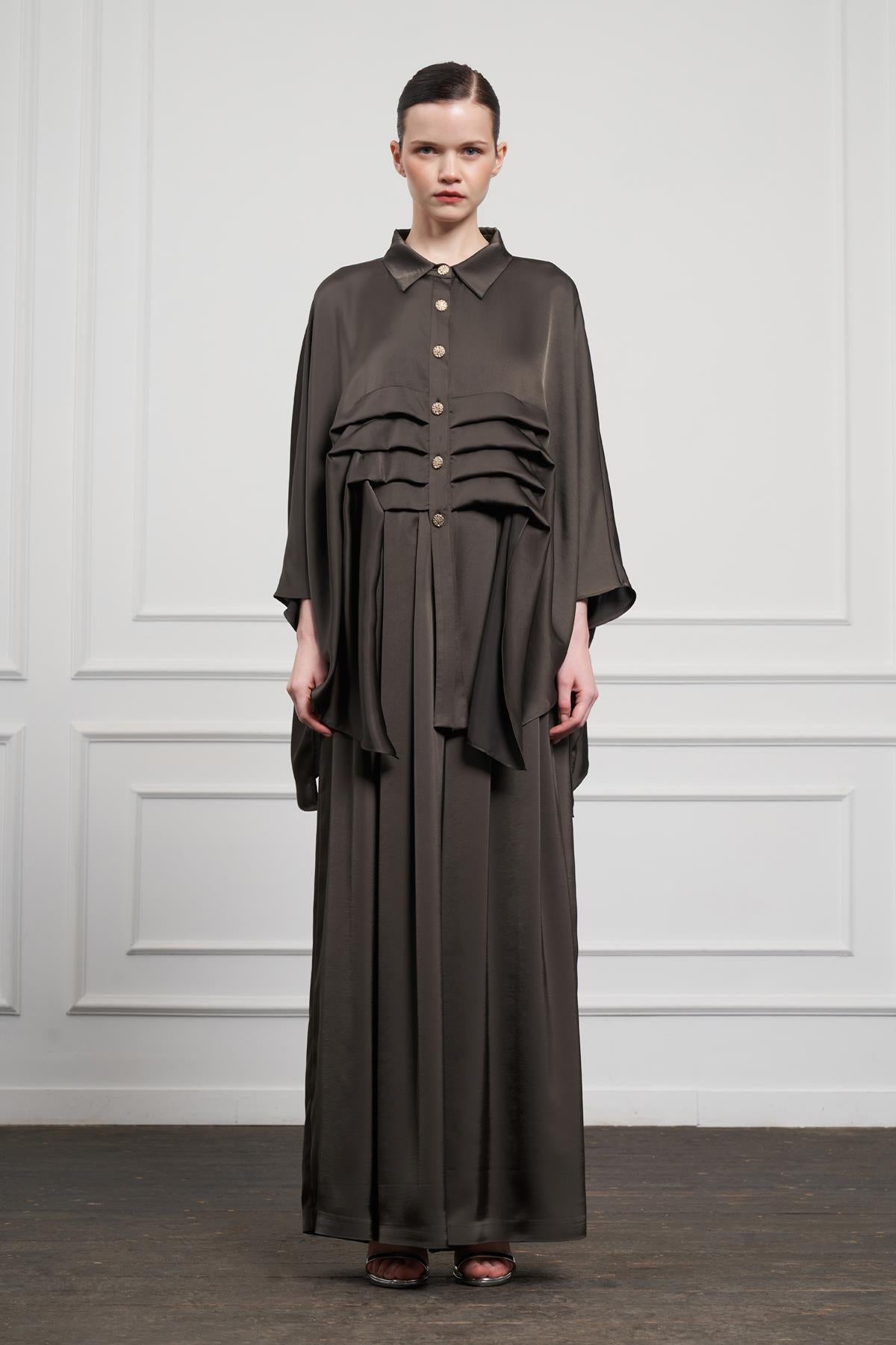 Asymmetric Cut Front Buttoned Blouse