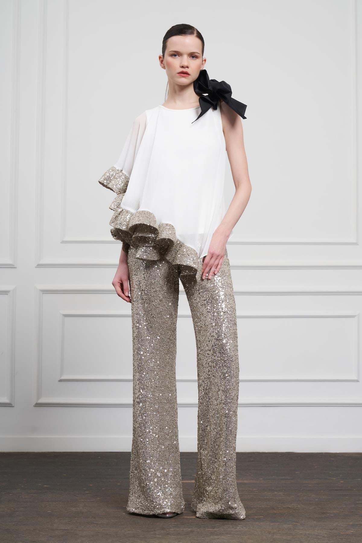 Geniş Paça Payet Pantolon