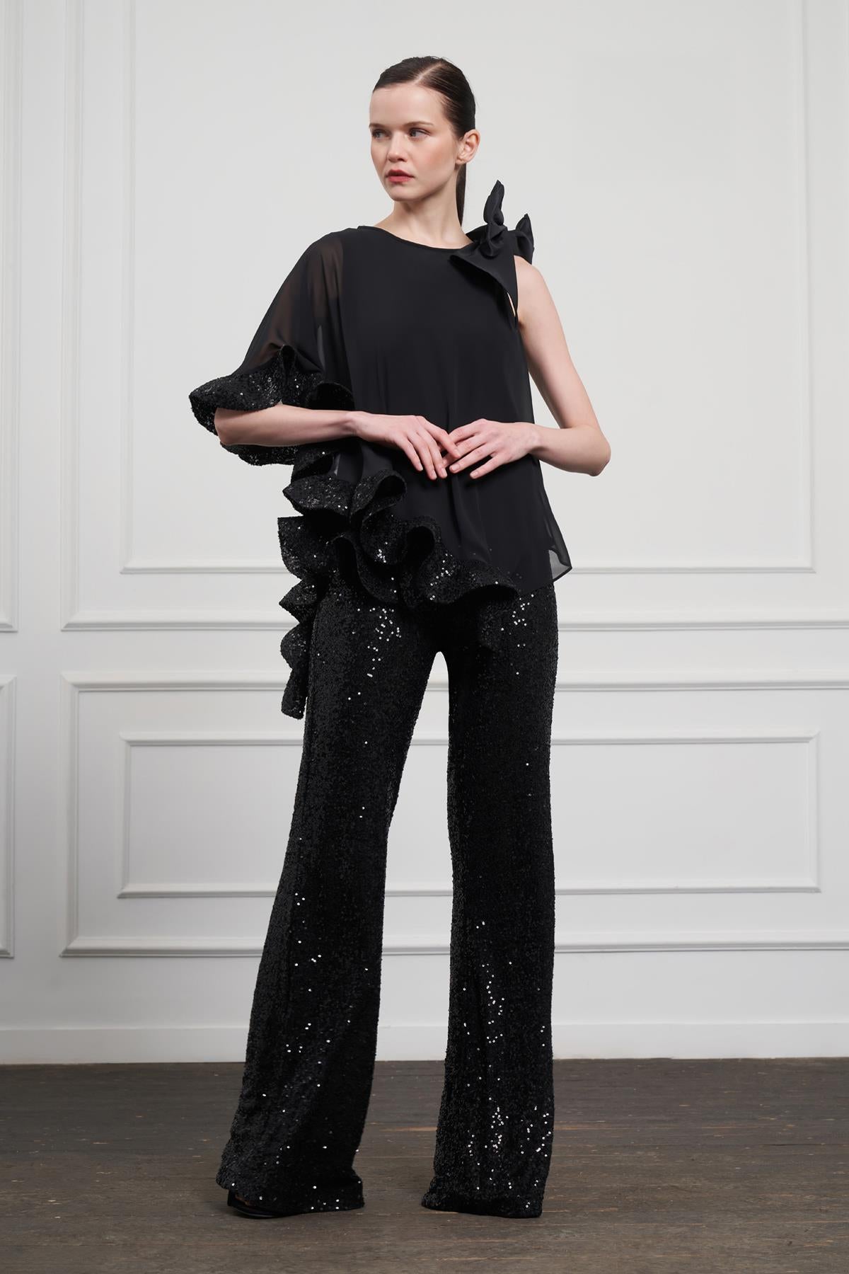 Geniş Paça Payet Pantolon