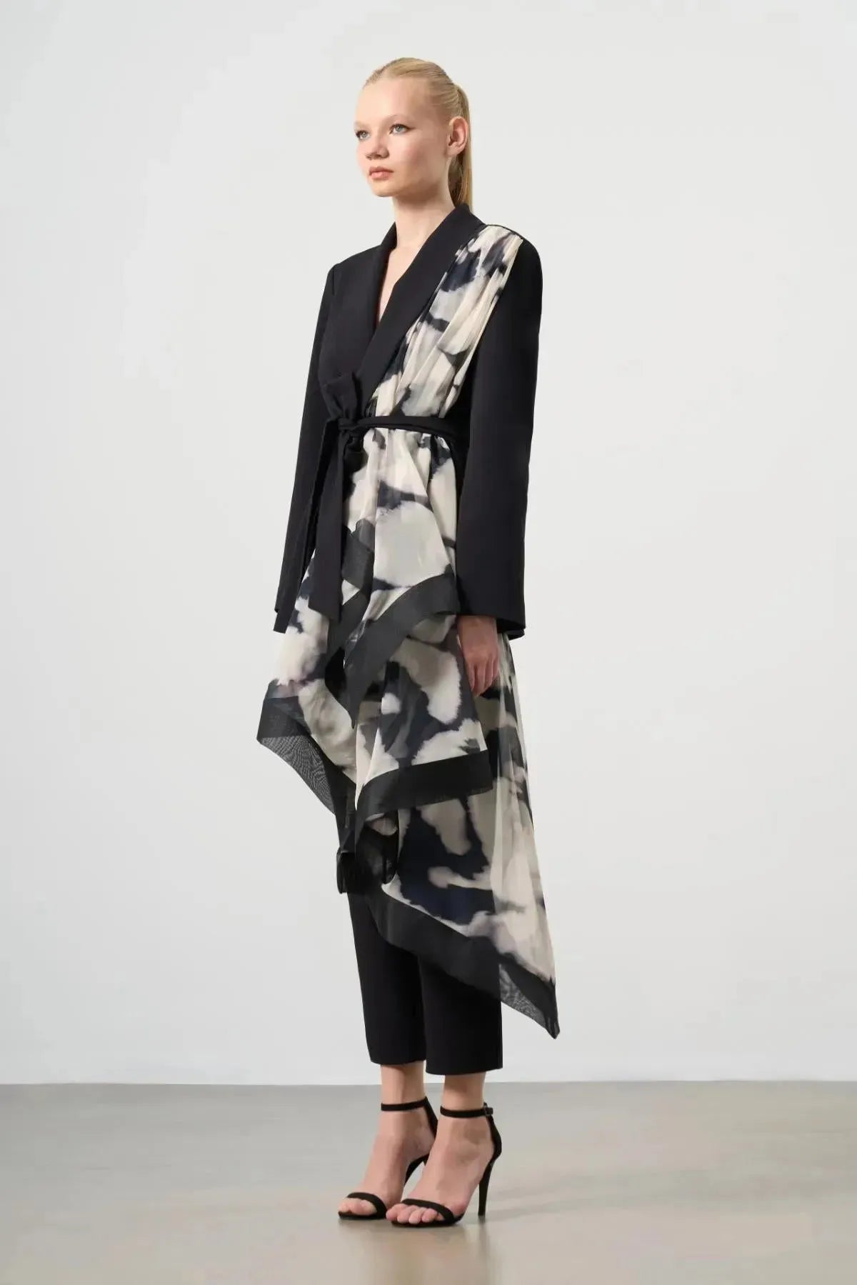 Waist Belted Shawl Detailed Women's Jacket