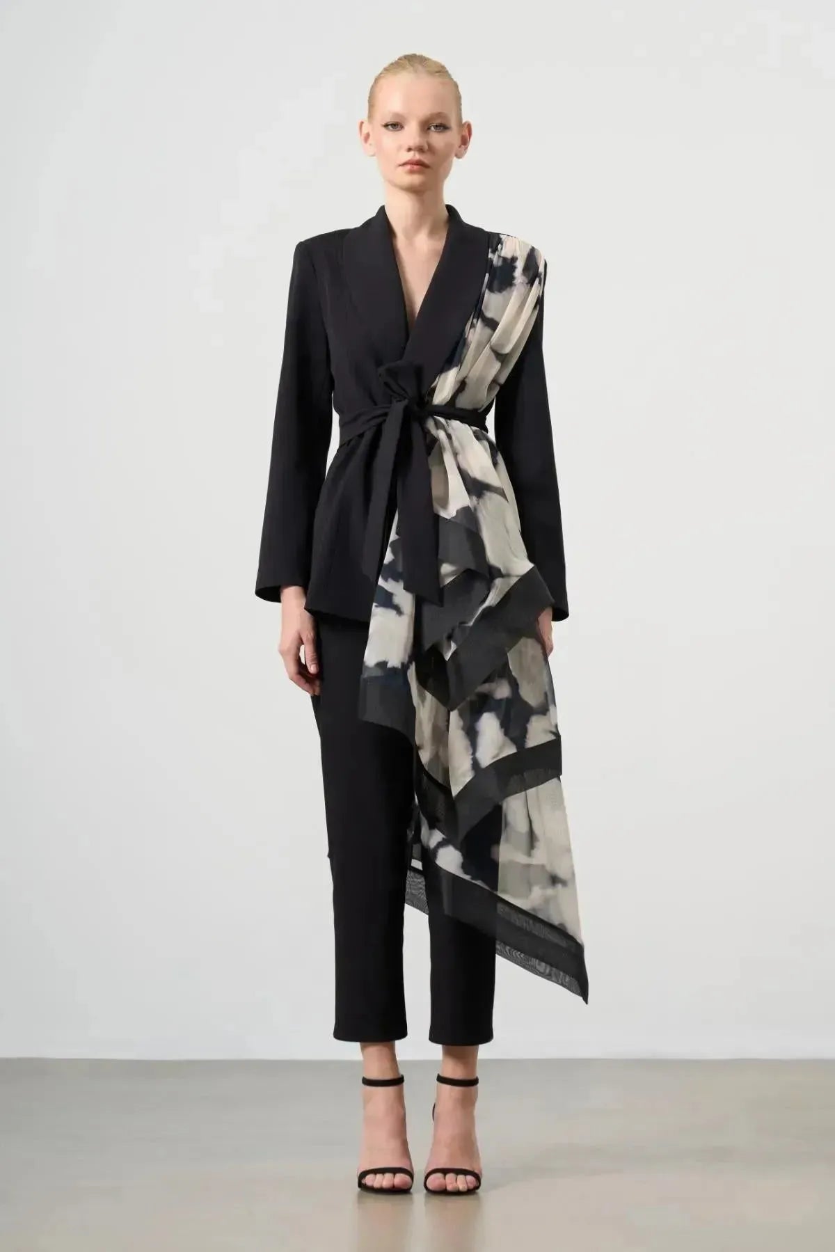 Waist Belted Shawl Detailed Women's Jacket