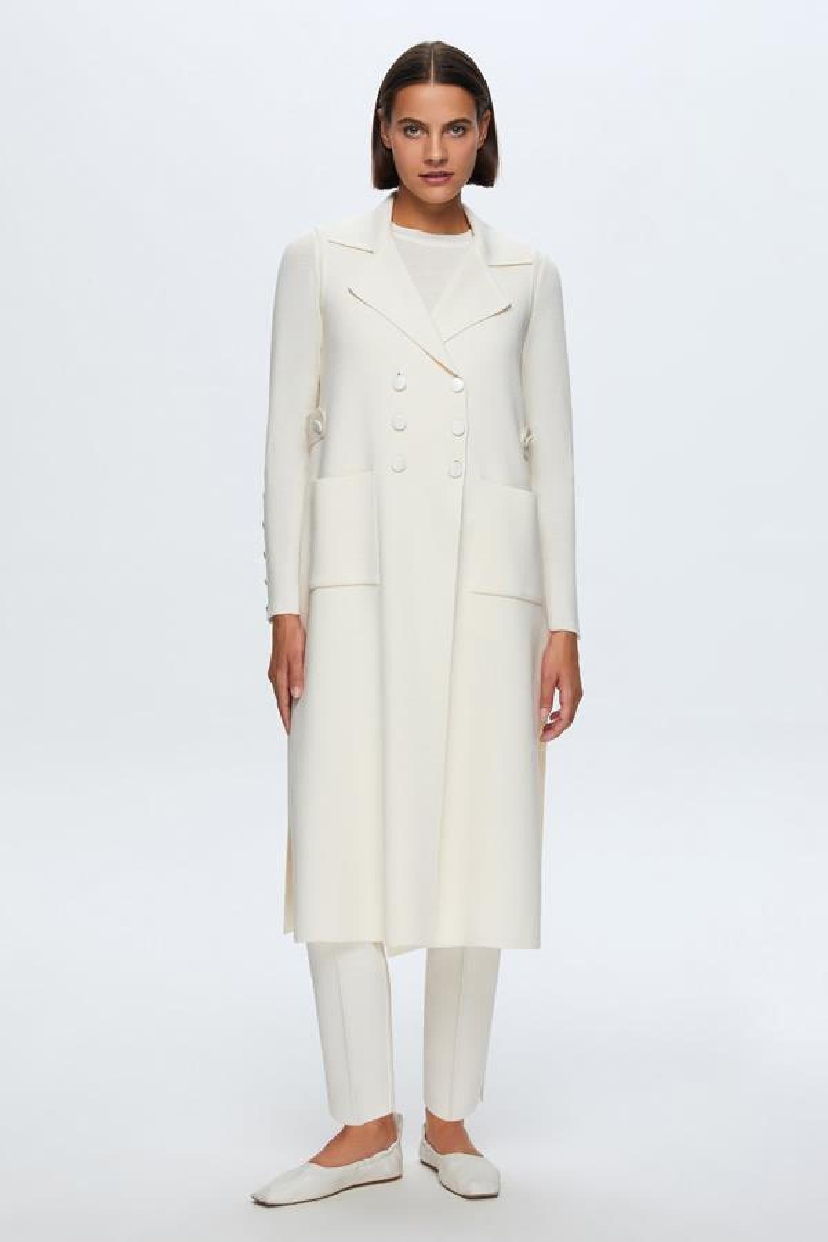 Kruvaze Uzun Triko Kadın Yelek