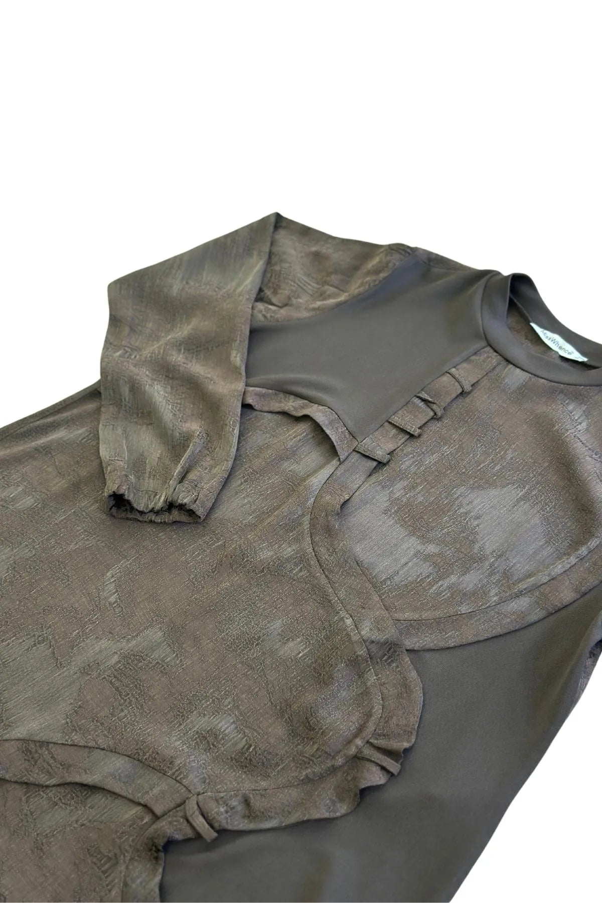Self-Patterned Pieced Cupro Tunic