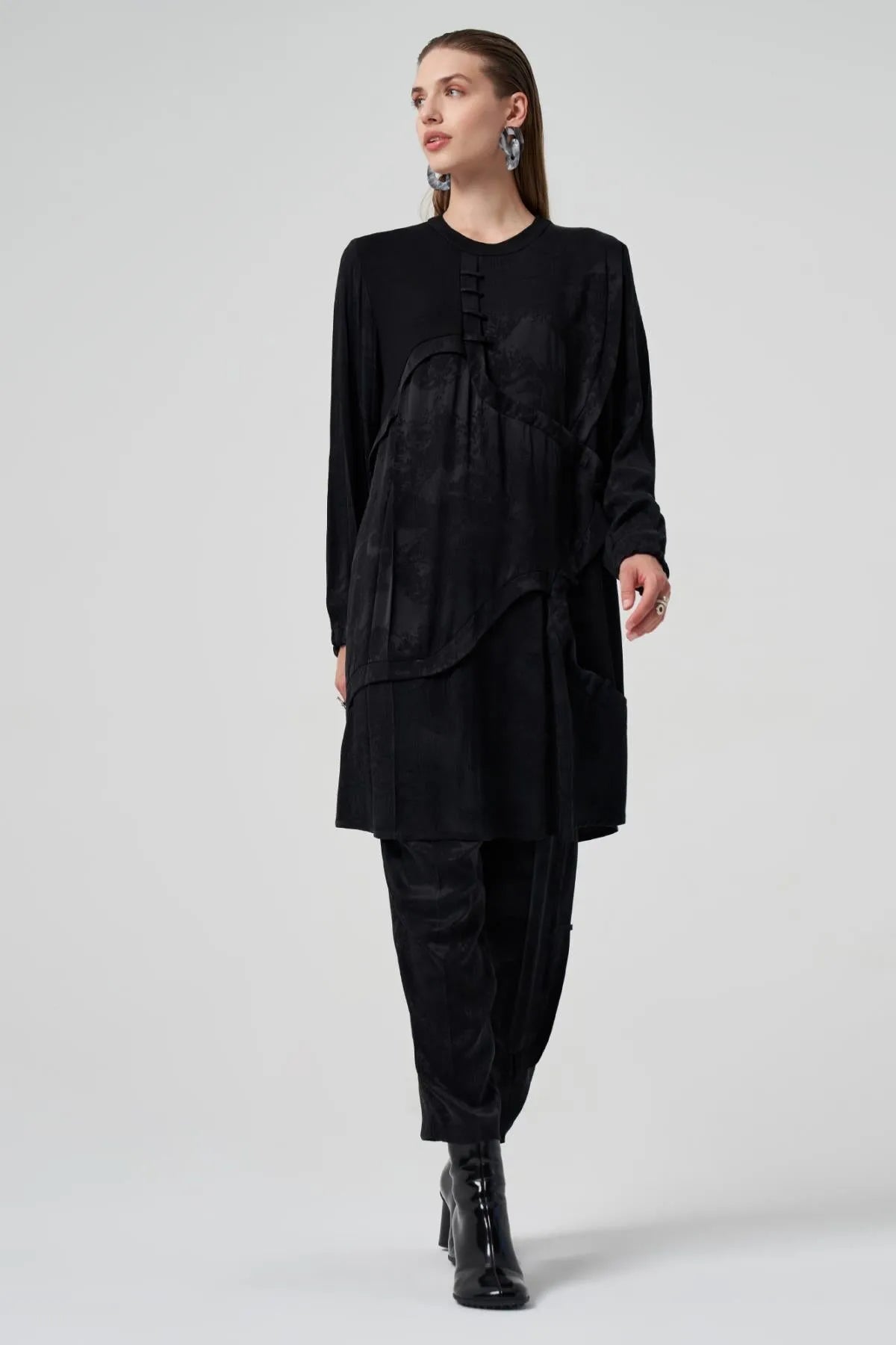 Self Patterned Silk Trousers