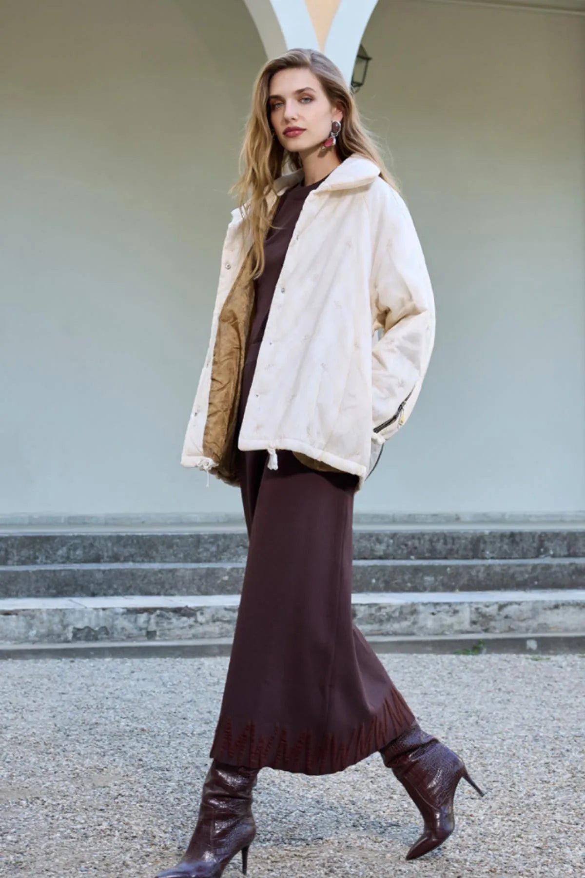 مبطن معطف قصير منتفخ