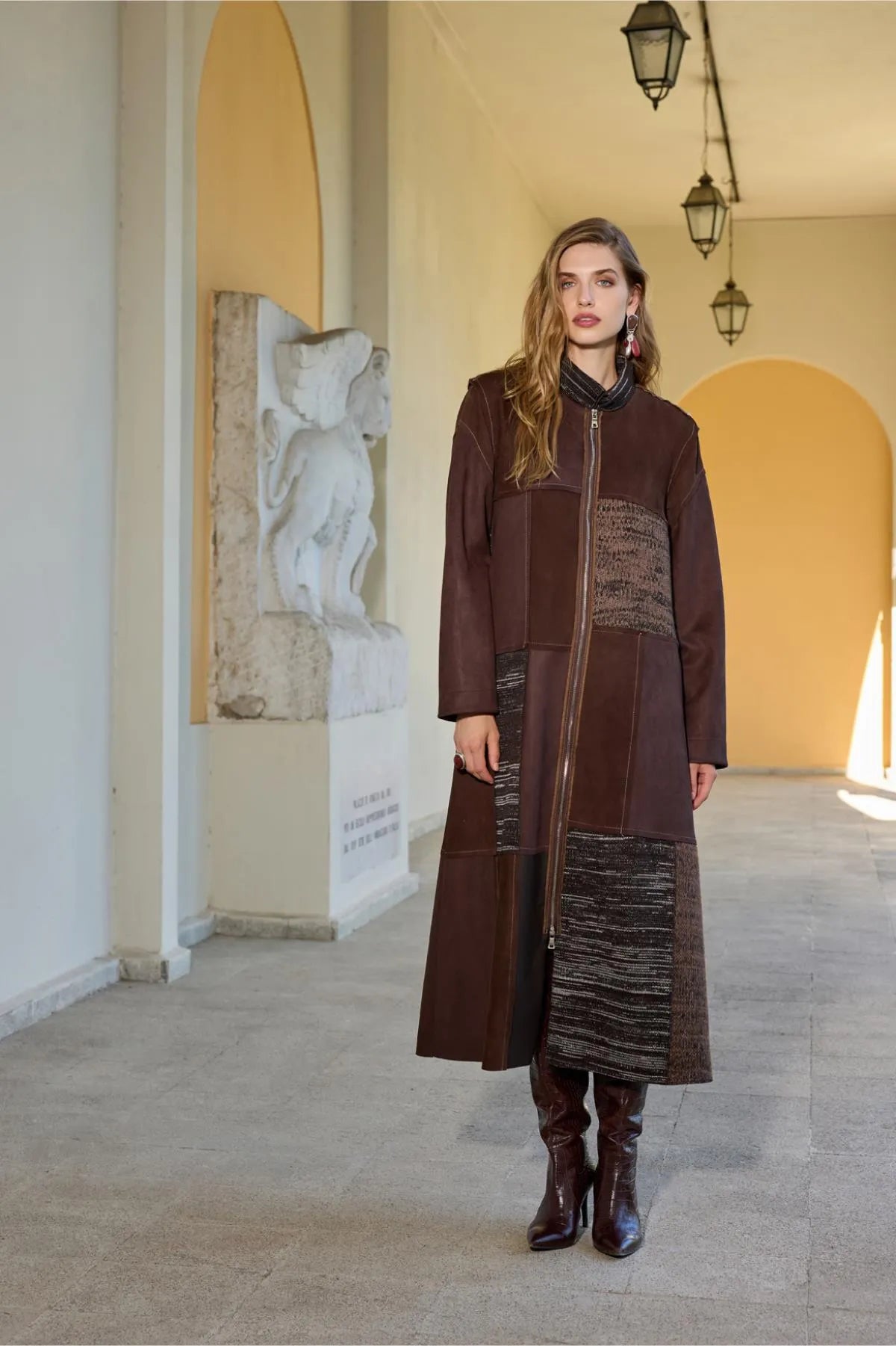 أكتاف زيبر مفصلة ريترو نوبوك المعطف الخفيف