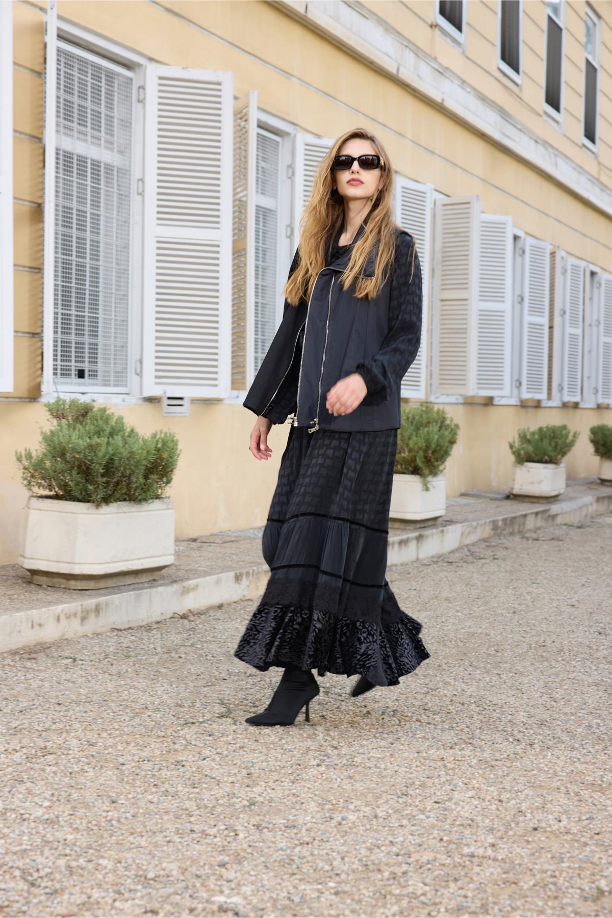 سترة منتفخة بسحاب مفصل