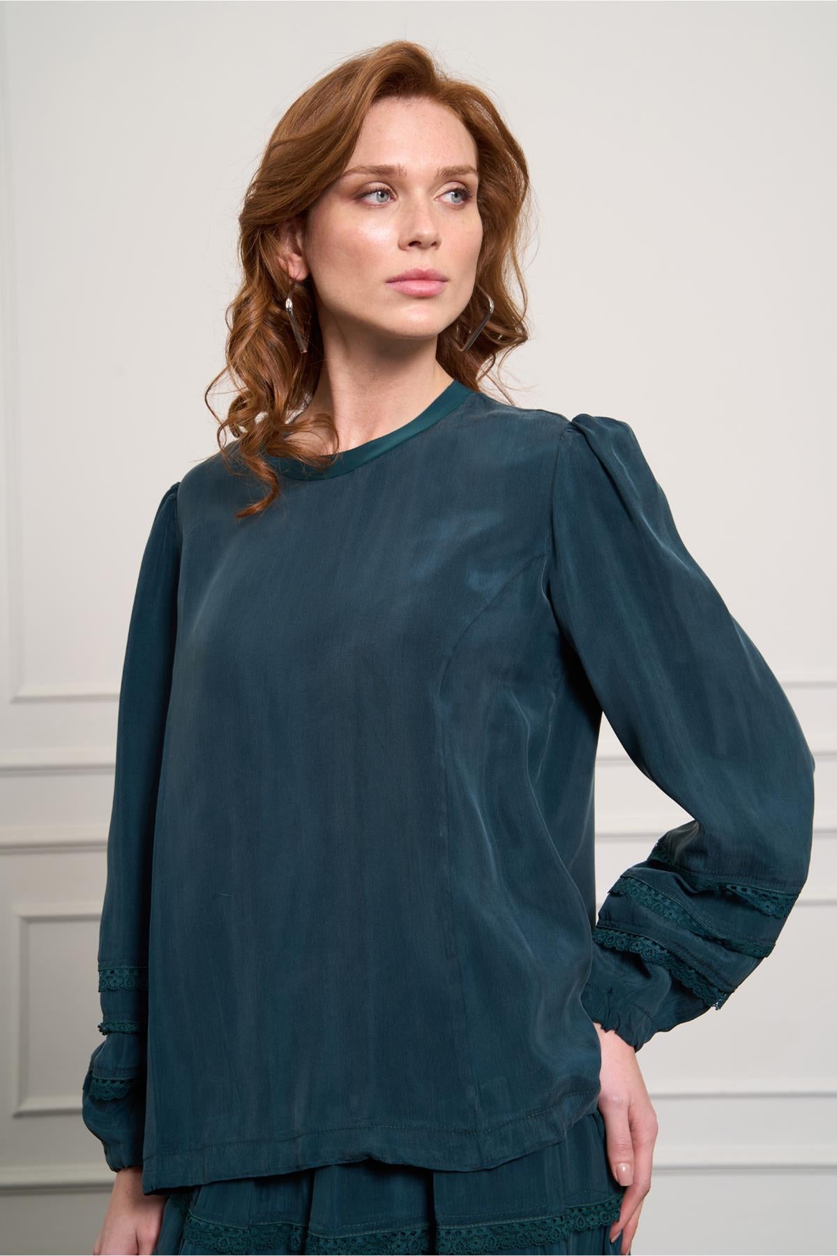 Lace Detailed Cupro Skirt Set