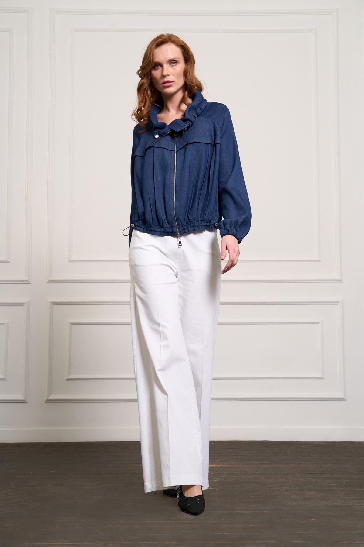 Front Zipper Denim Jacket