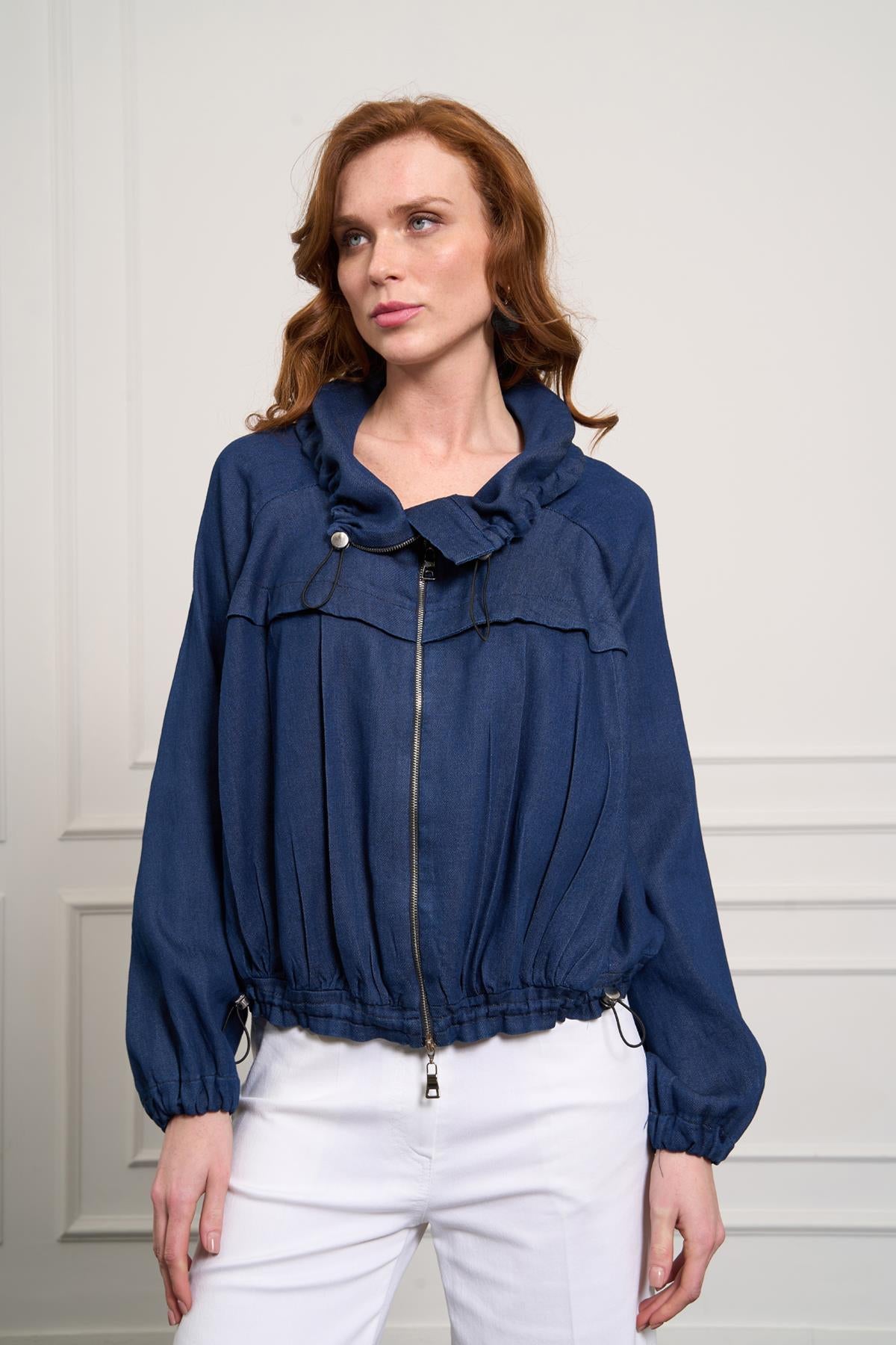 Front Zipper Denim Jacket