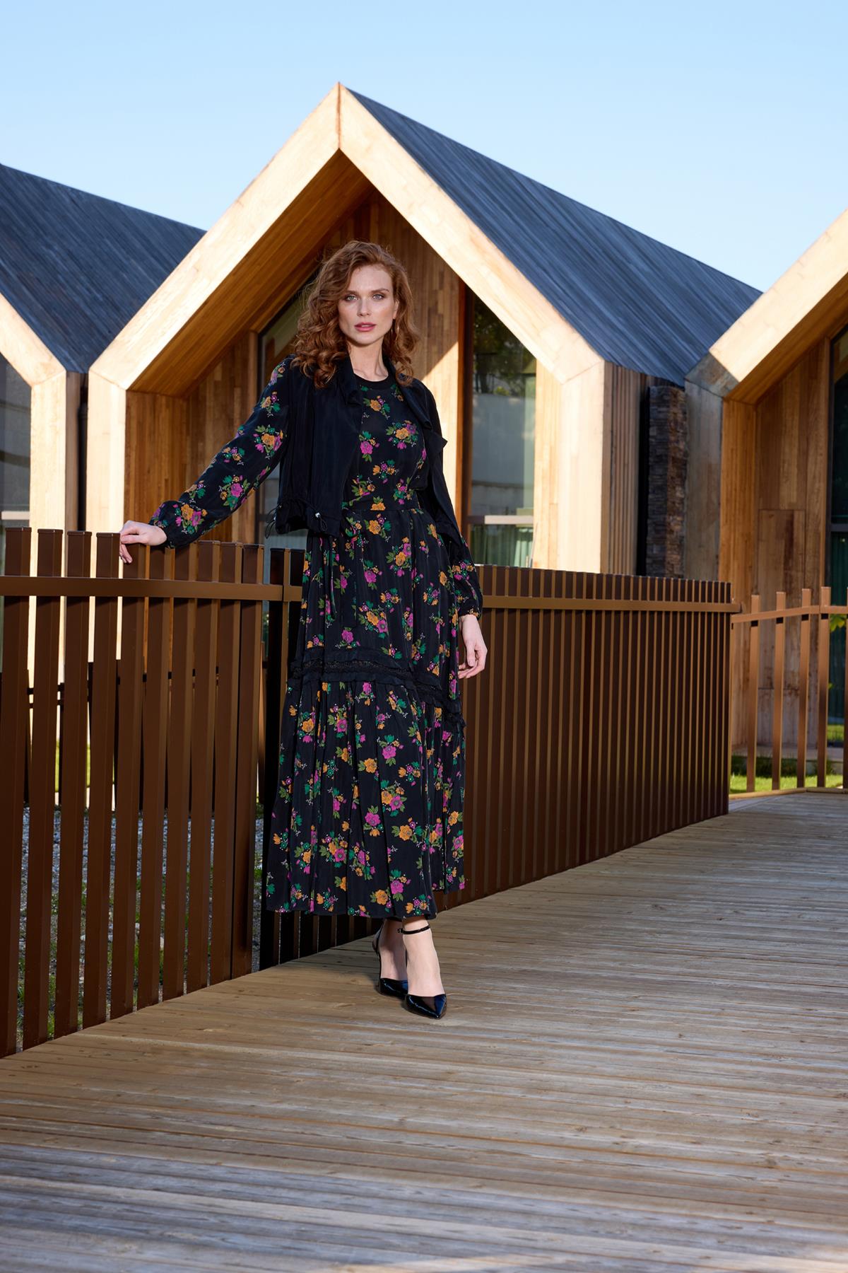 Cupro Dress with Vest