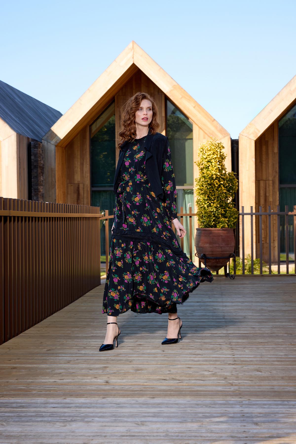 Cupro Dress with Vest