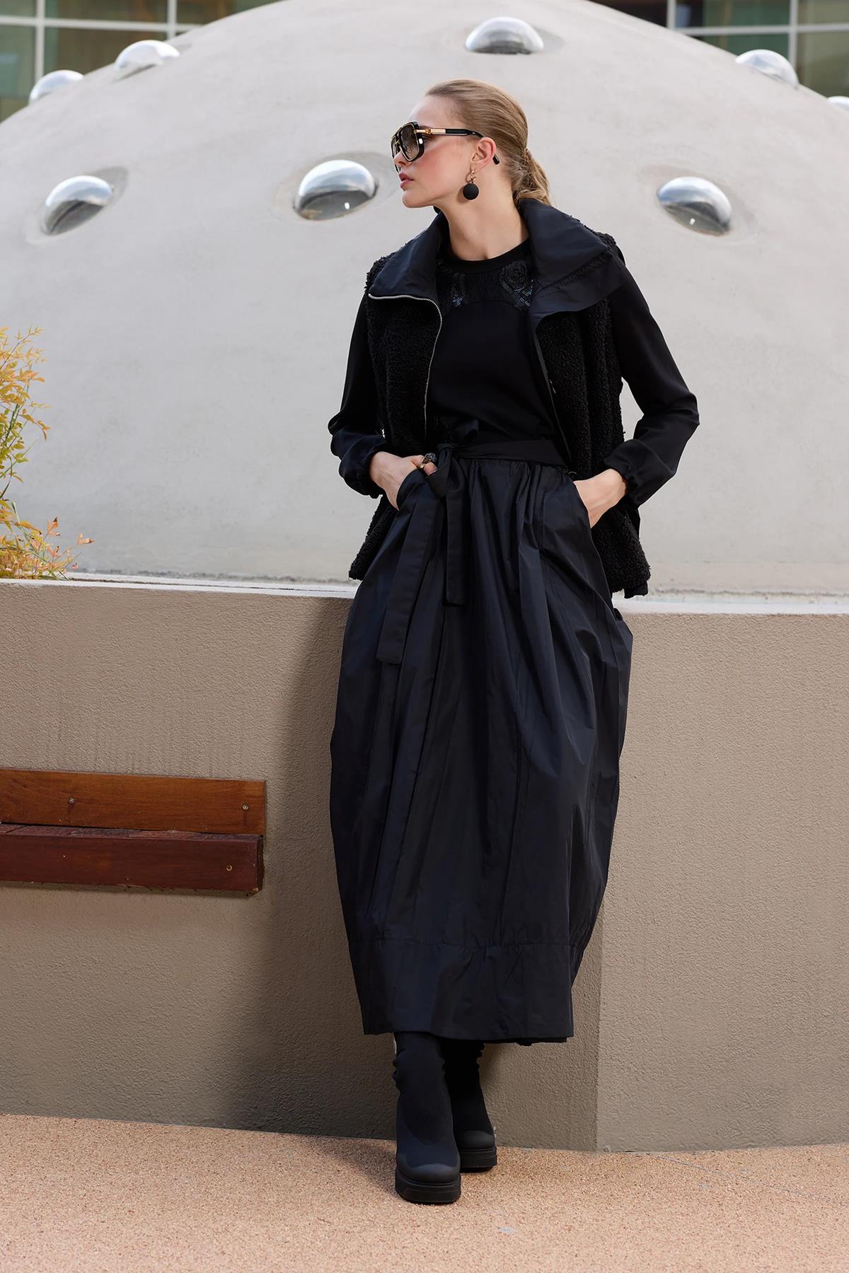 Önden Fermuarlı Peluş Yelek