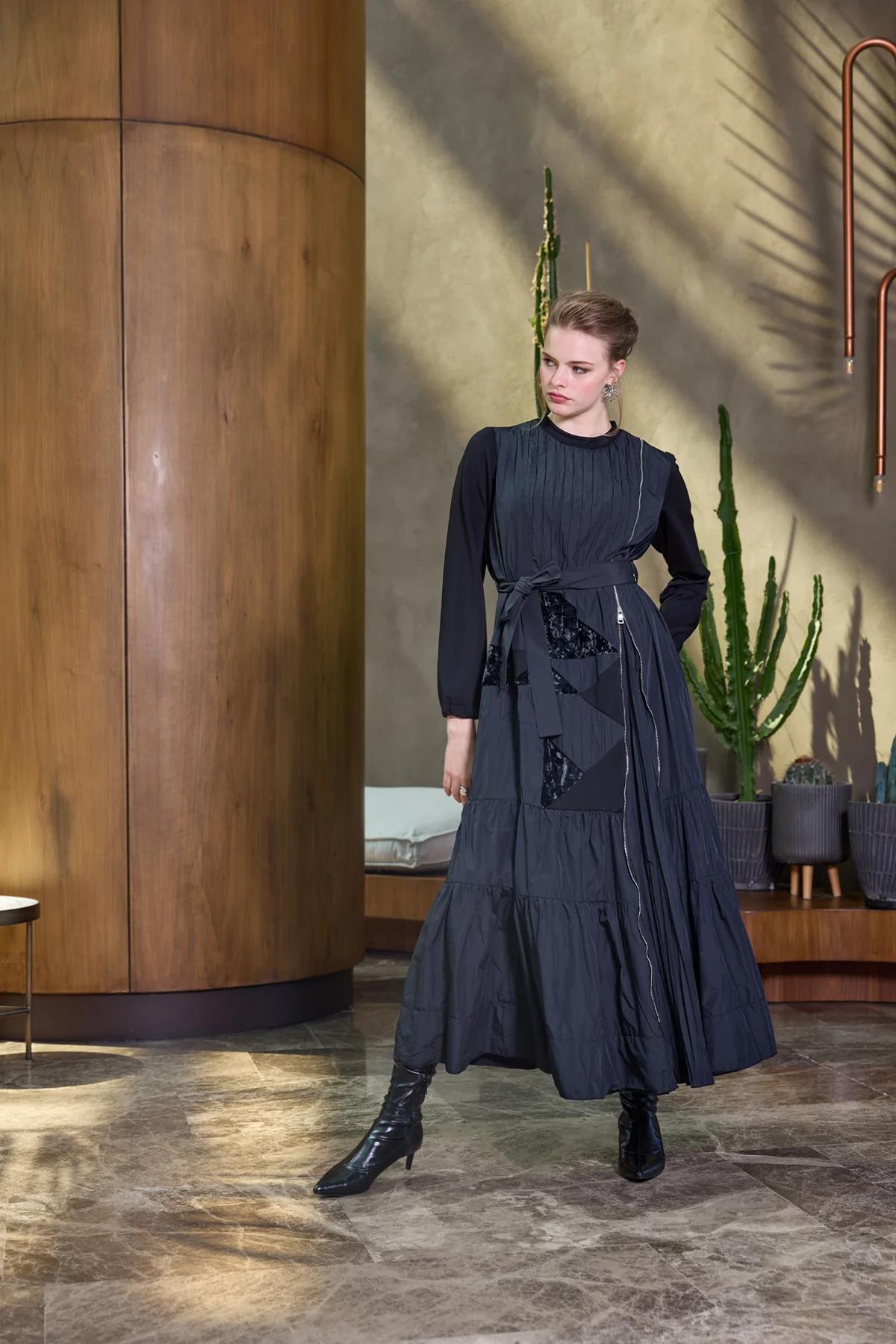 Taffeta Patchwork Dress