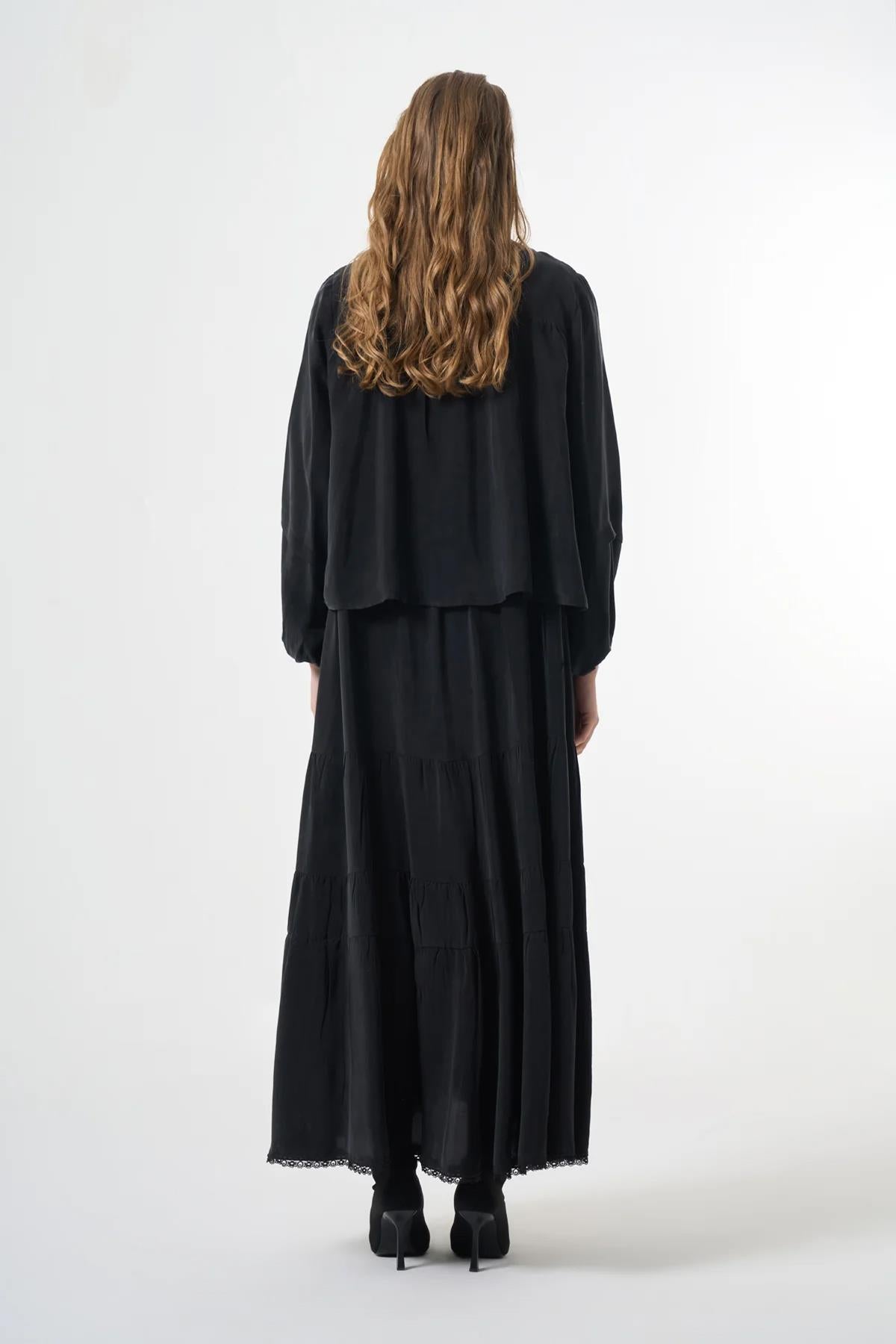 Ceketli Cupro Büyük Beden Elbise