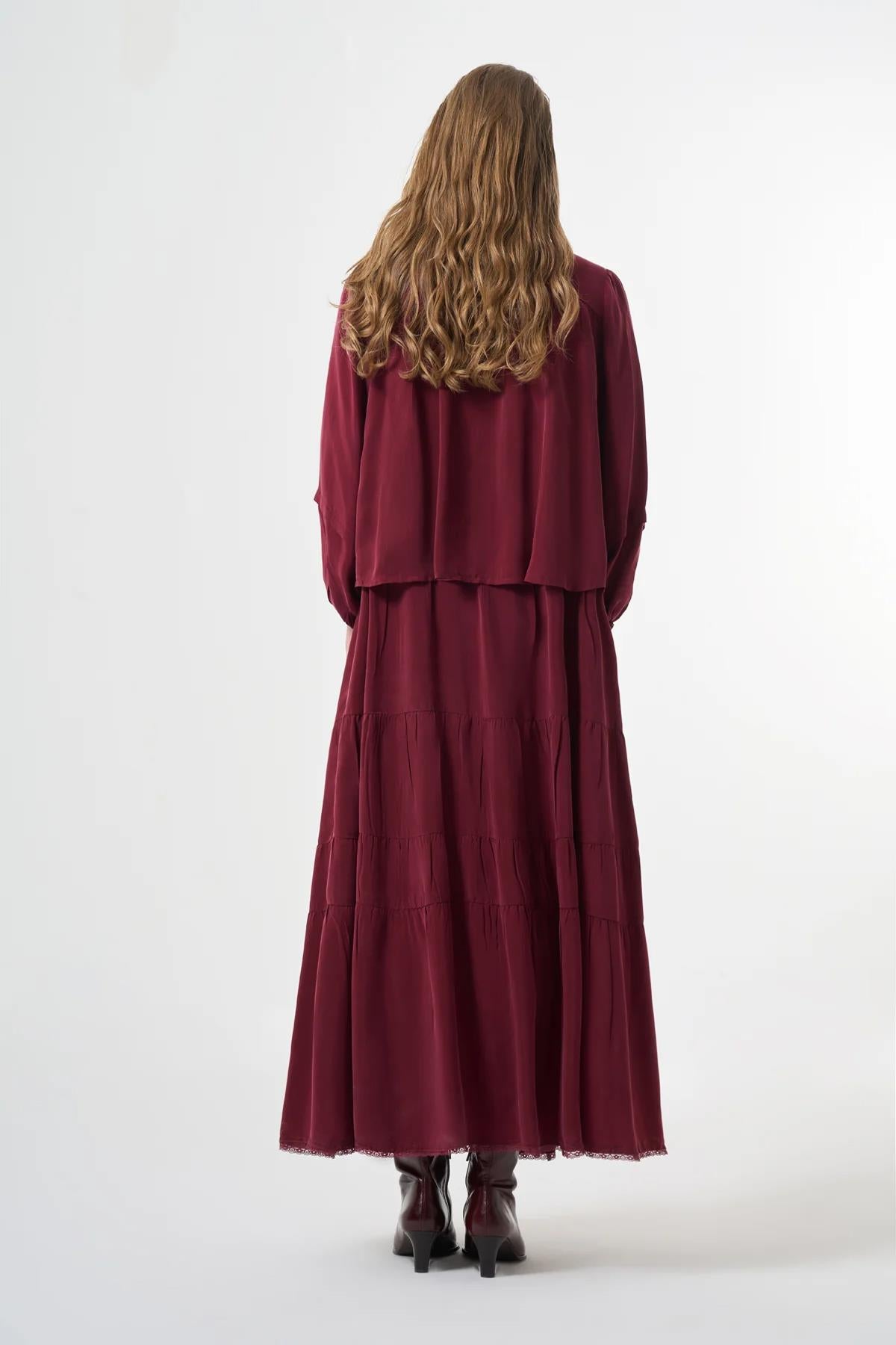 Ceketli Cupro Büyük Beden Elbise