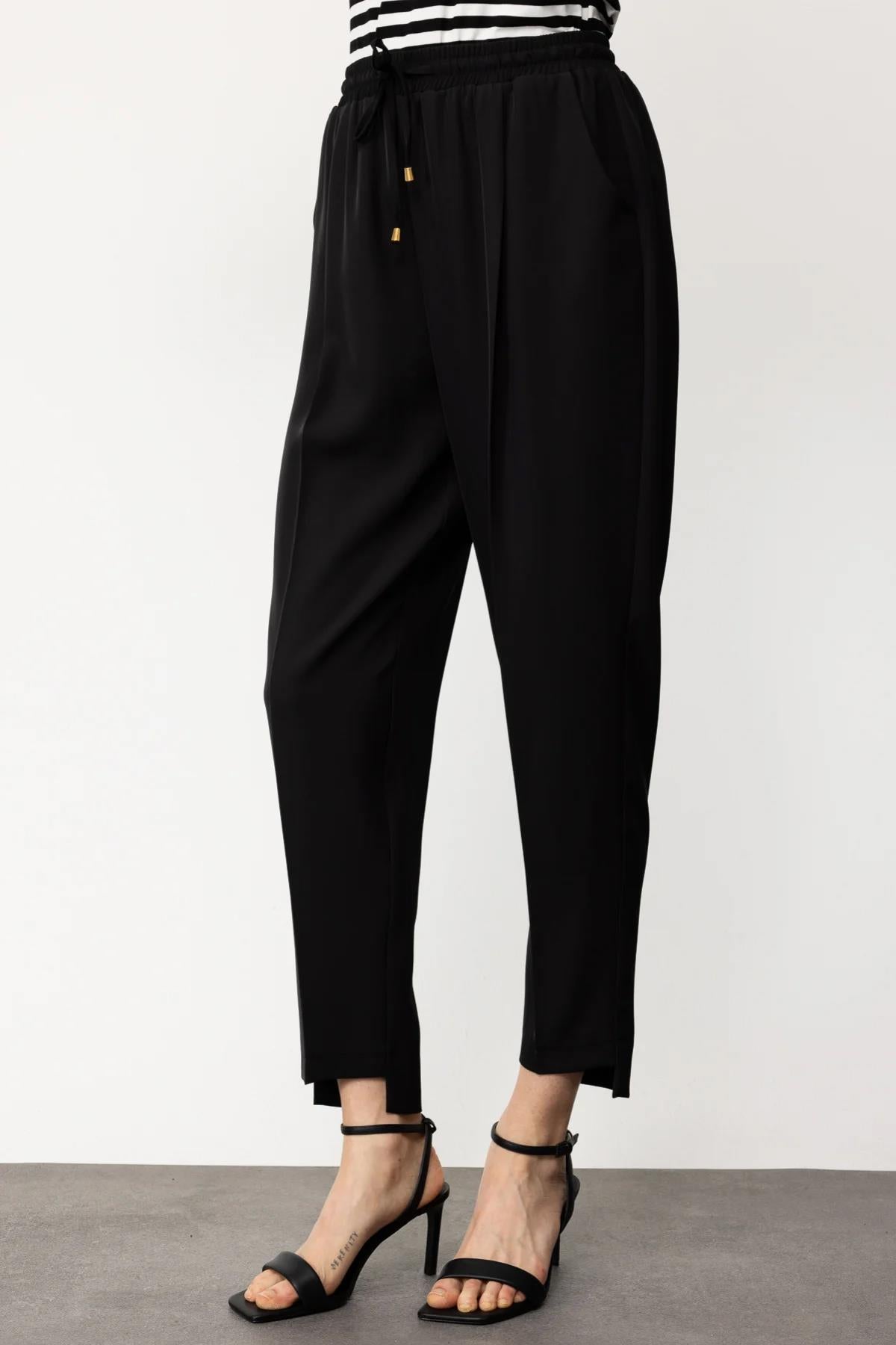 Slim Leg Trousers with Waist Lace