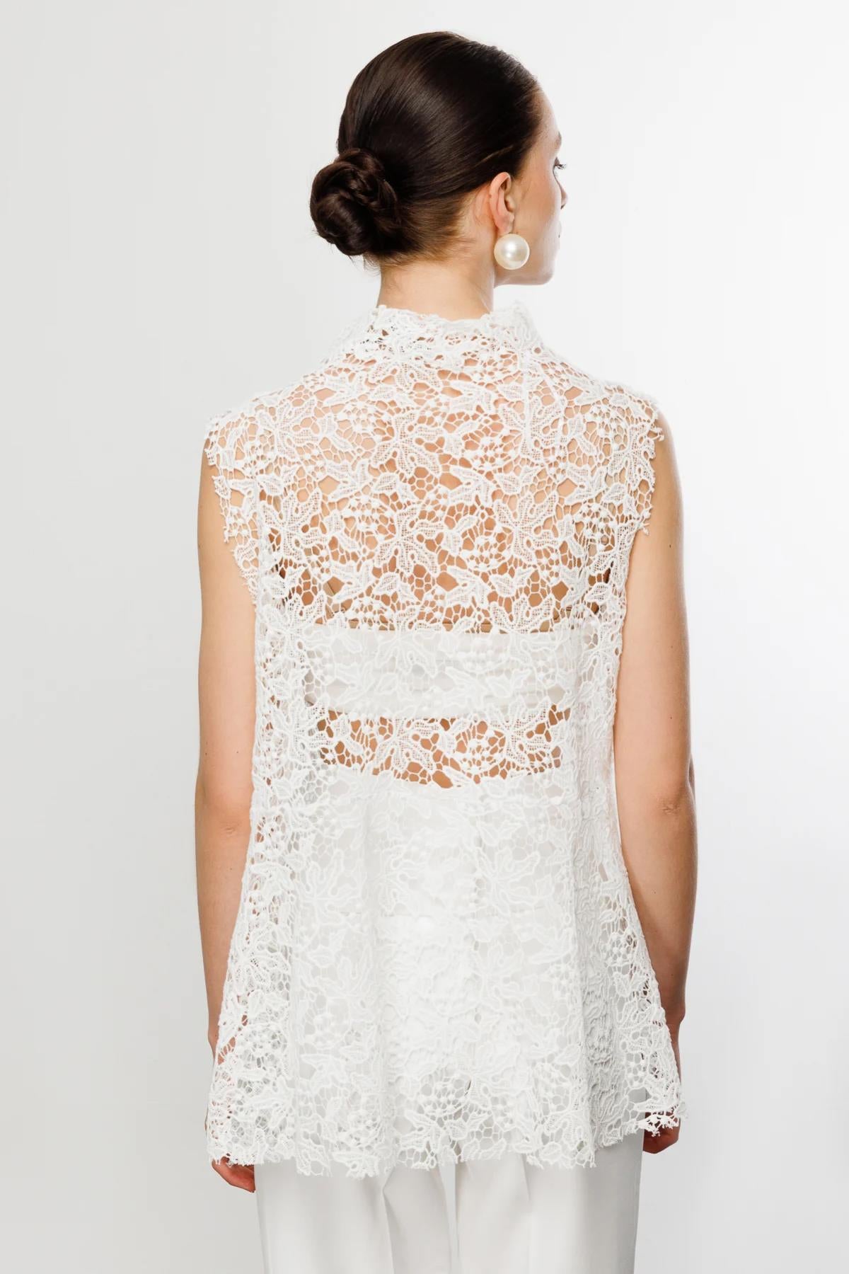 Kendinden Dantel Kumaş Süveter