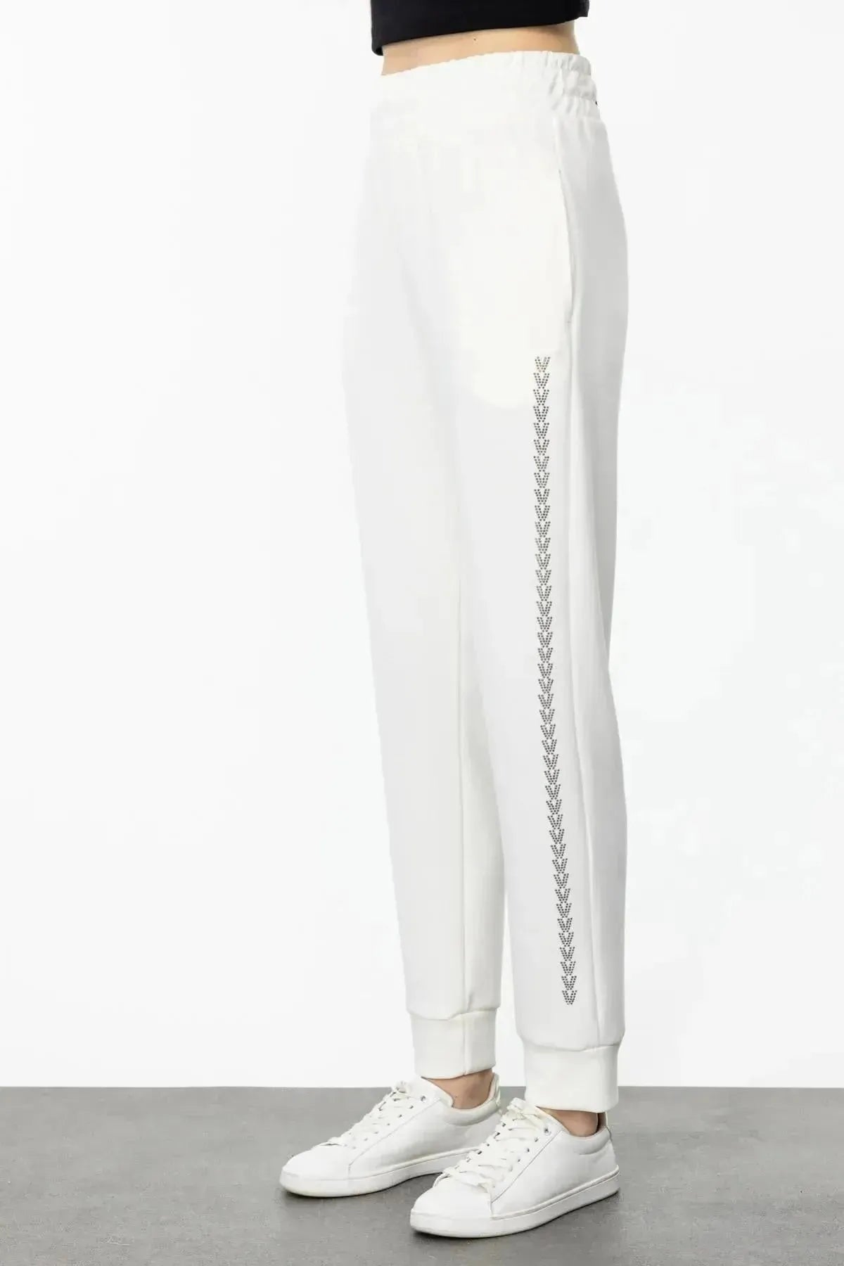 High Waist Stoned Women's Trousers