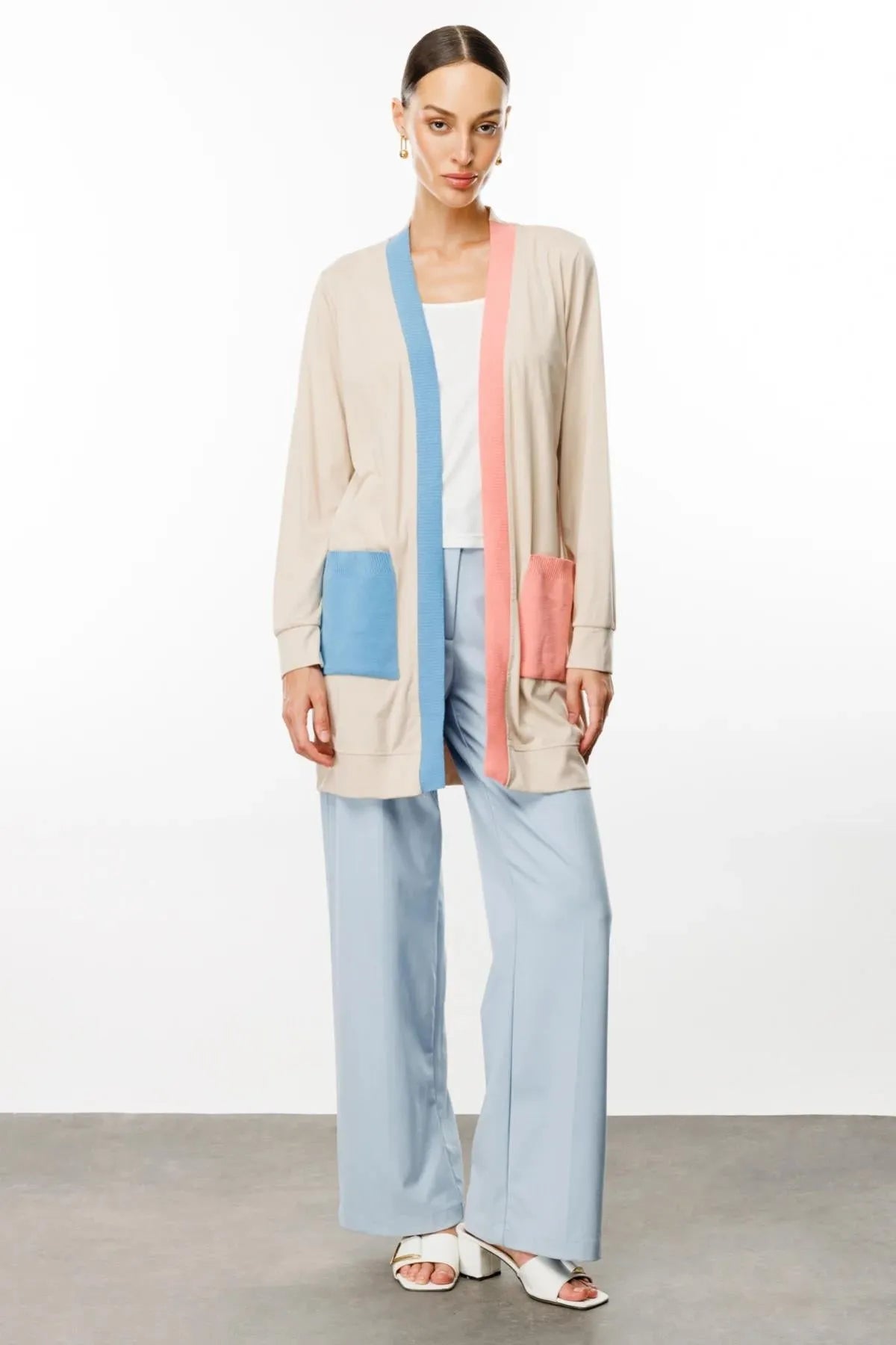 Ribbed Long Combed Cotton Cardigan