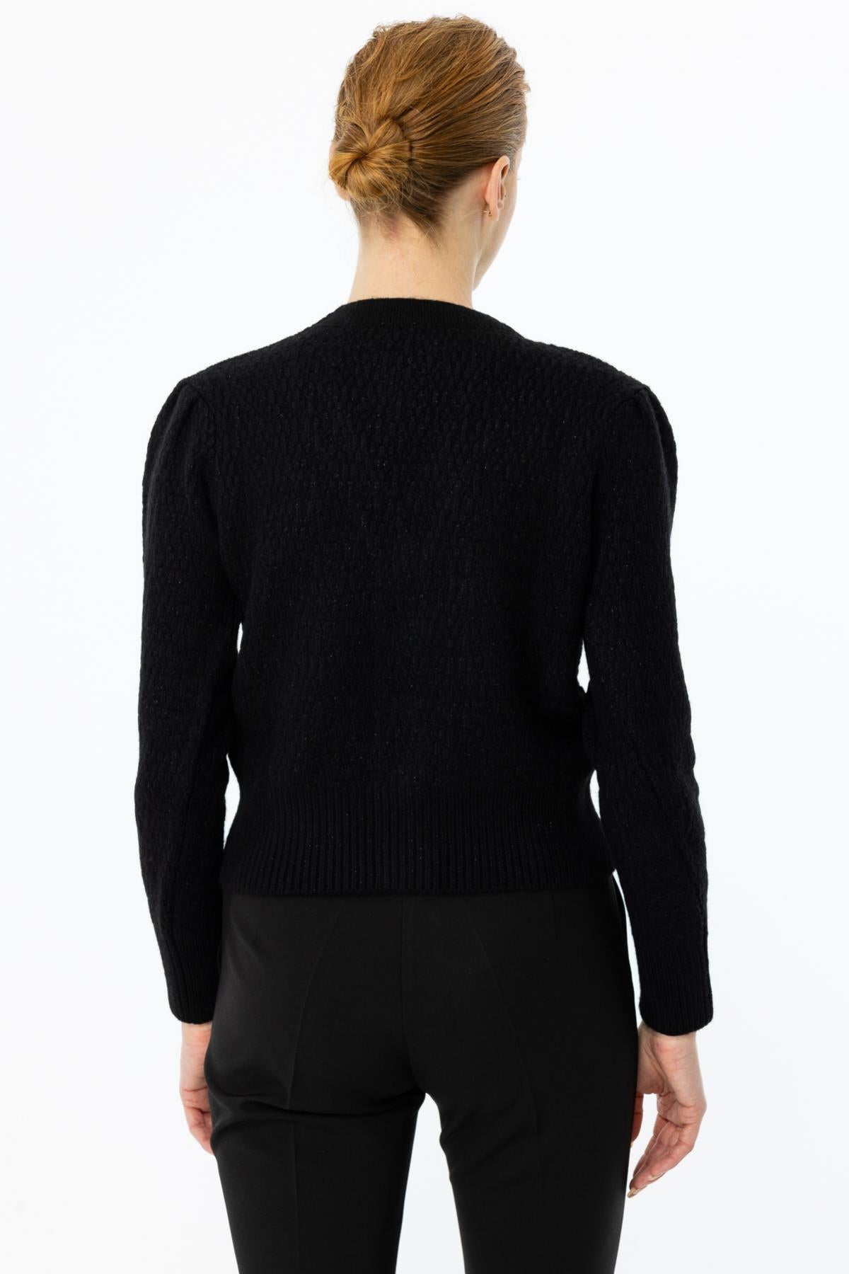 Glittery Cardigan with Heart Button Detail