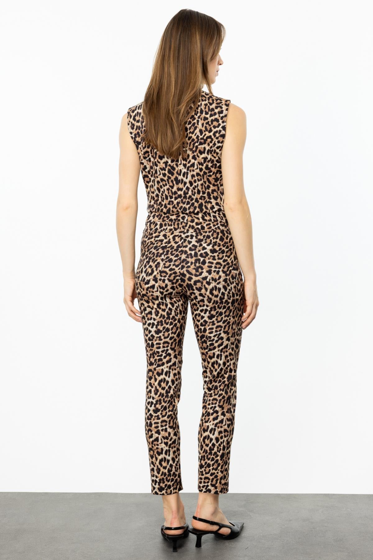 Leopar Desenli Beş Cep Pantolon